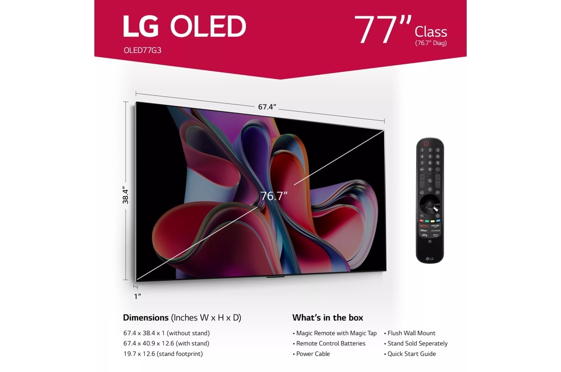 LG OLED evo G3 77 Inch Class 4K OLED TV 2023