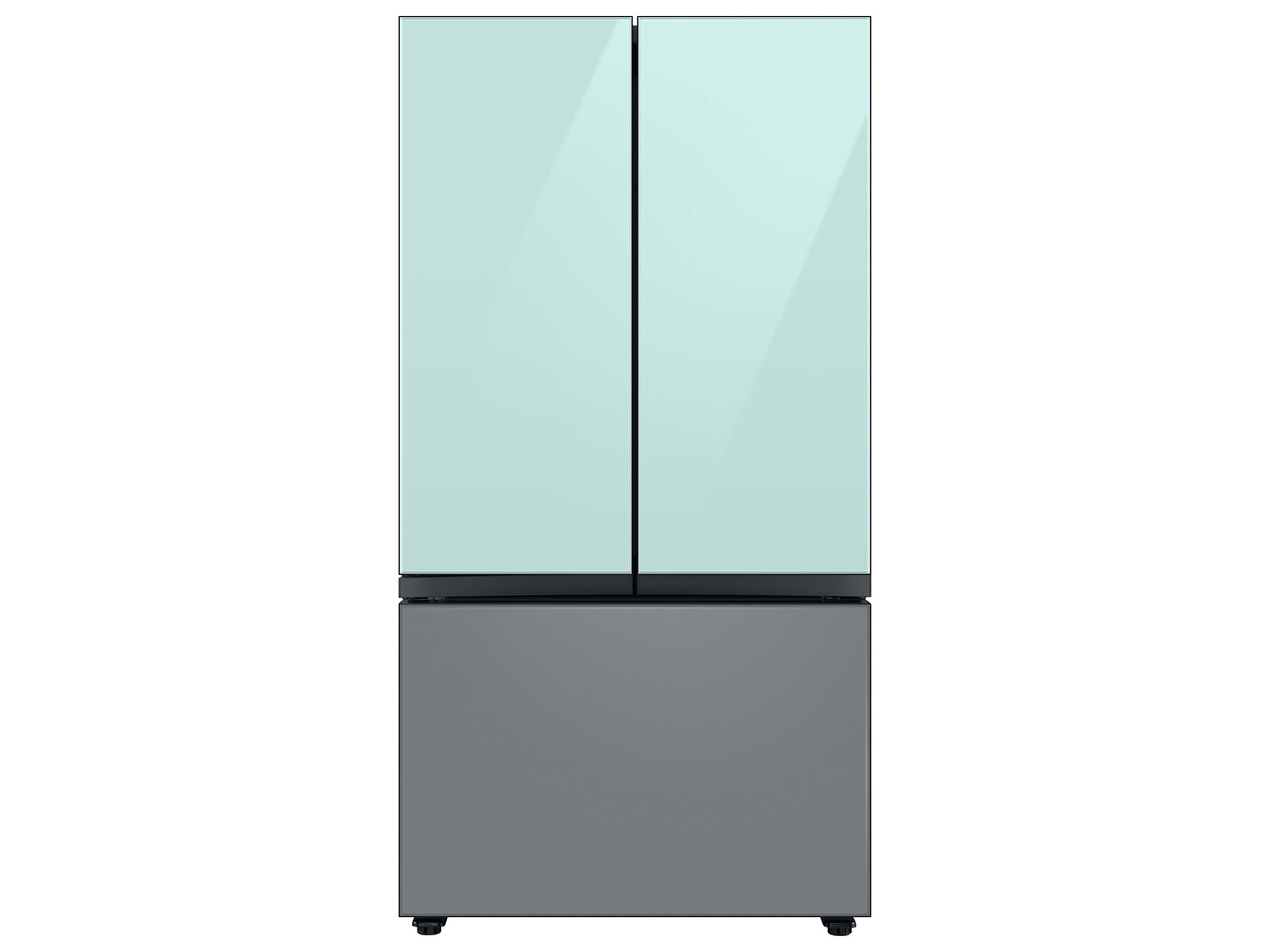 Model: RA-F18DU3CM | Samsung Bespoke 3-Door French Door Refrigerator Panel in Morning Blue Glass - Top Panel