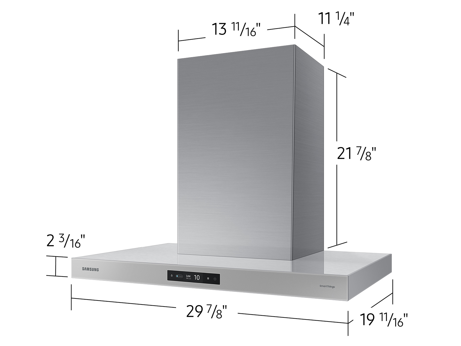 Model: NK30CB700WCG | Samsung 30" Bespoke Smart Wall Mount Hood with LCD Display in Clean Grey