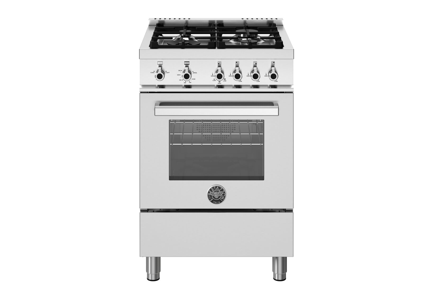 Bertazzoni 24" Professional Series range - Gas oven - 4 - Stainless Steel