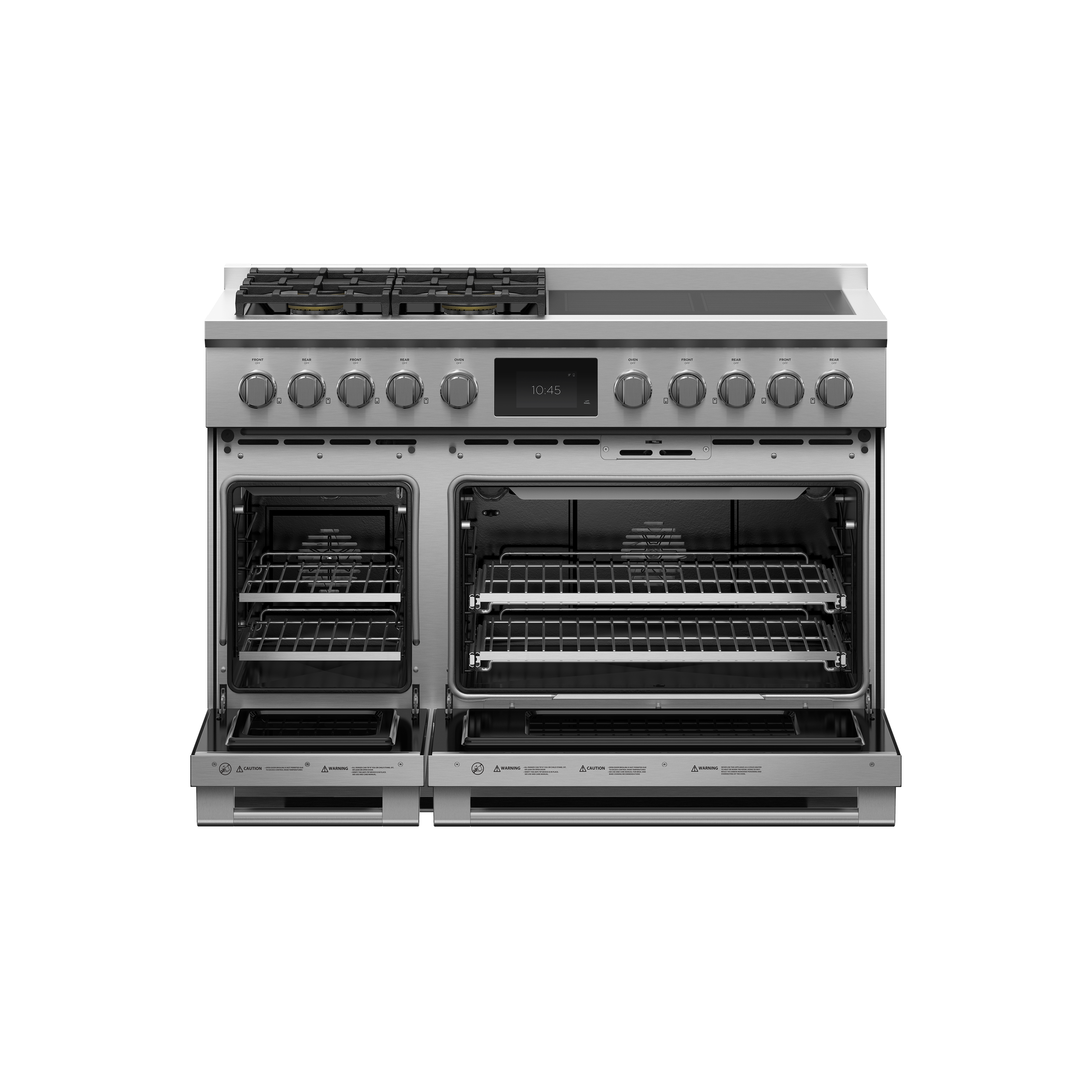 Fisher and Paykel 48" Series 11 Professional 4 Burner + 4 Zone Hybrid Self-Cleaning Range, NG