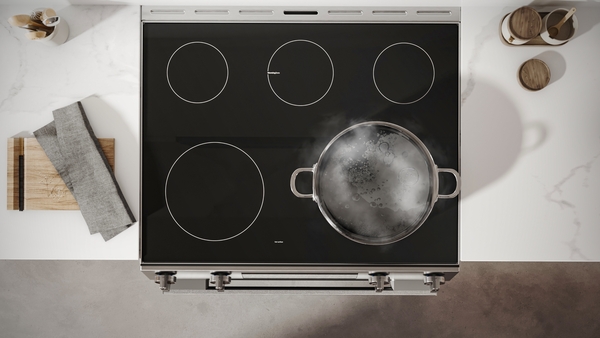 Model: HEF1050MU | Bosch 100 Series, Electric Freestanding Range, 30'', Stainless Steel