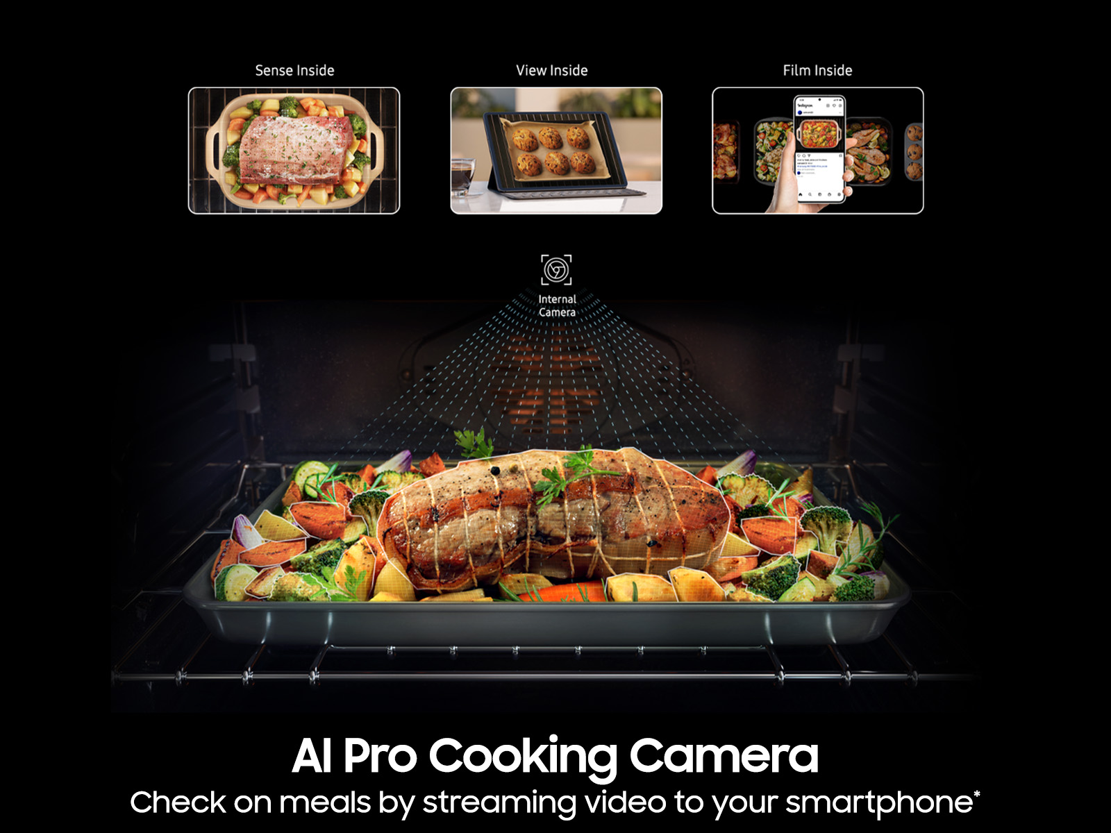 Model: NV51CB700S12 | Samsung  Bespoke 30" White Glass Single Wall Oven with AI Pro Cooking™ Camera