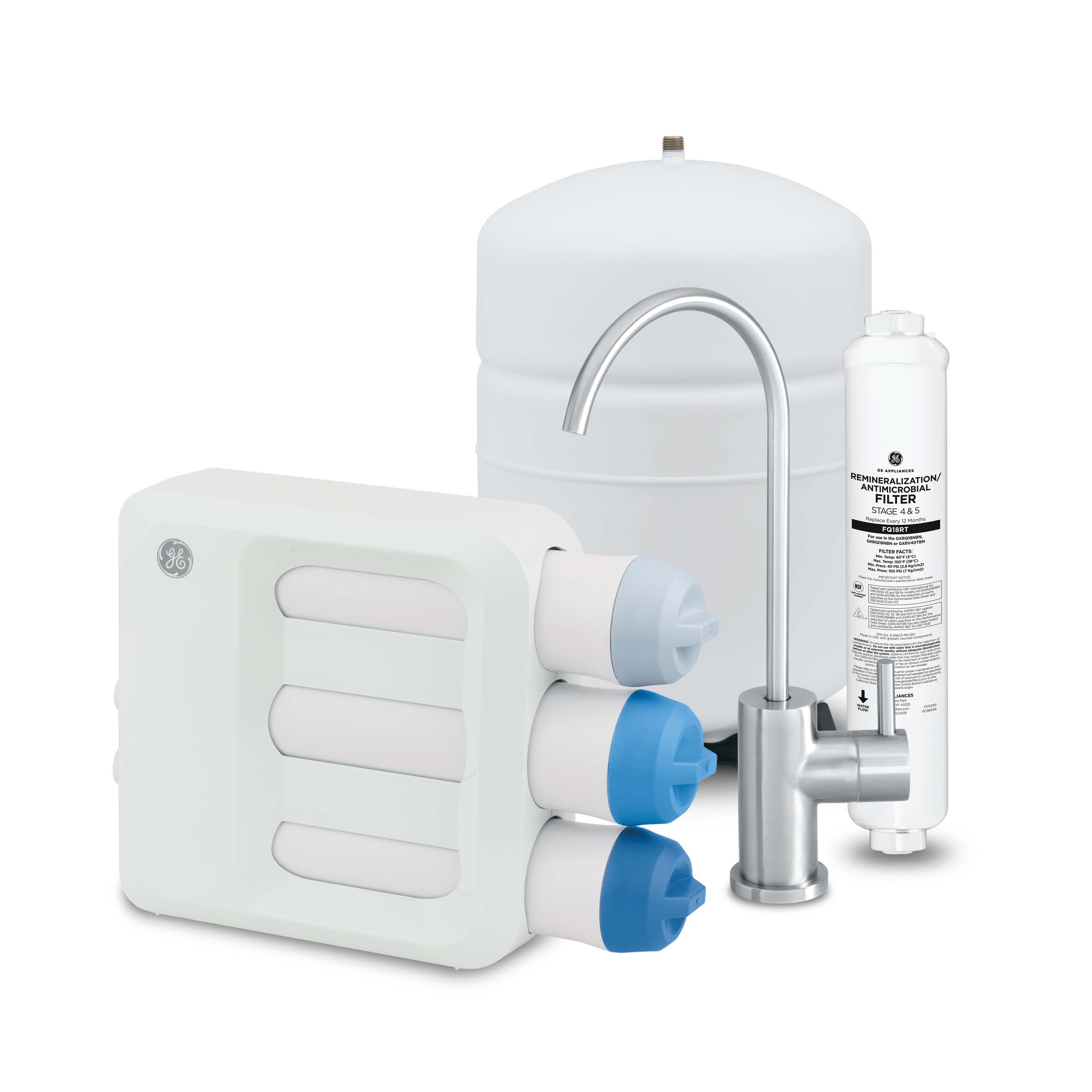 GE GE REVERSE OSMOSIS 5 STAGE PREMIUM WATER FILTRATION SYSTEM WITH FAUCET