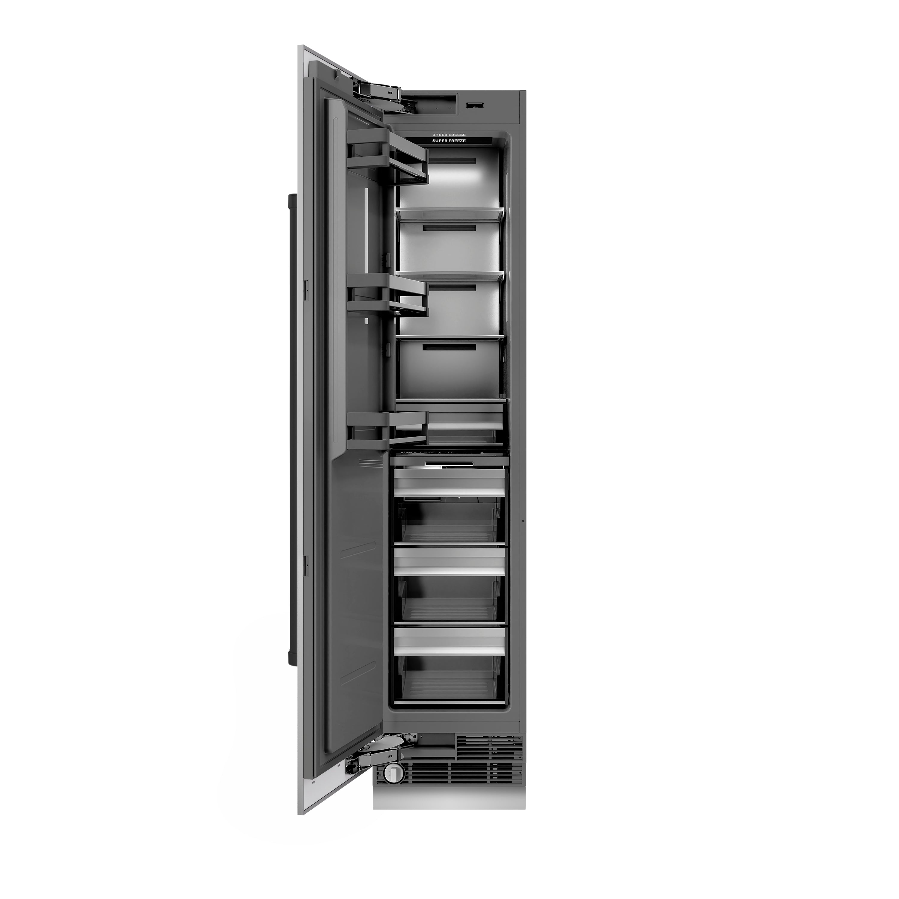 ZLINE ZLINE Autograph Edition 18 in. 8.6 cu. ft. Left Hinge Column Freezer in Stainless Steel with Graphite Gray Interior and Matte Black Accents (RCFVLZ-30418-MB)