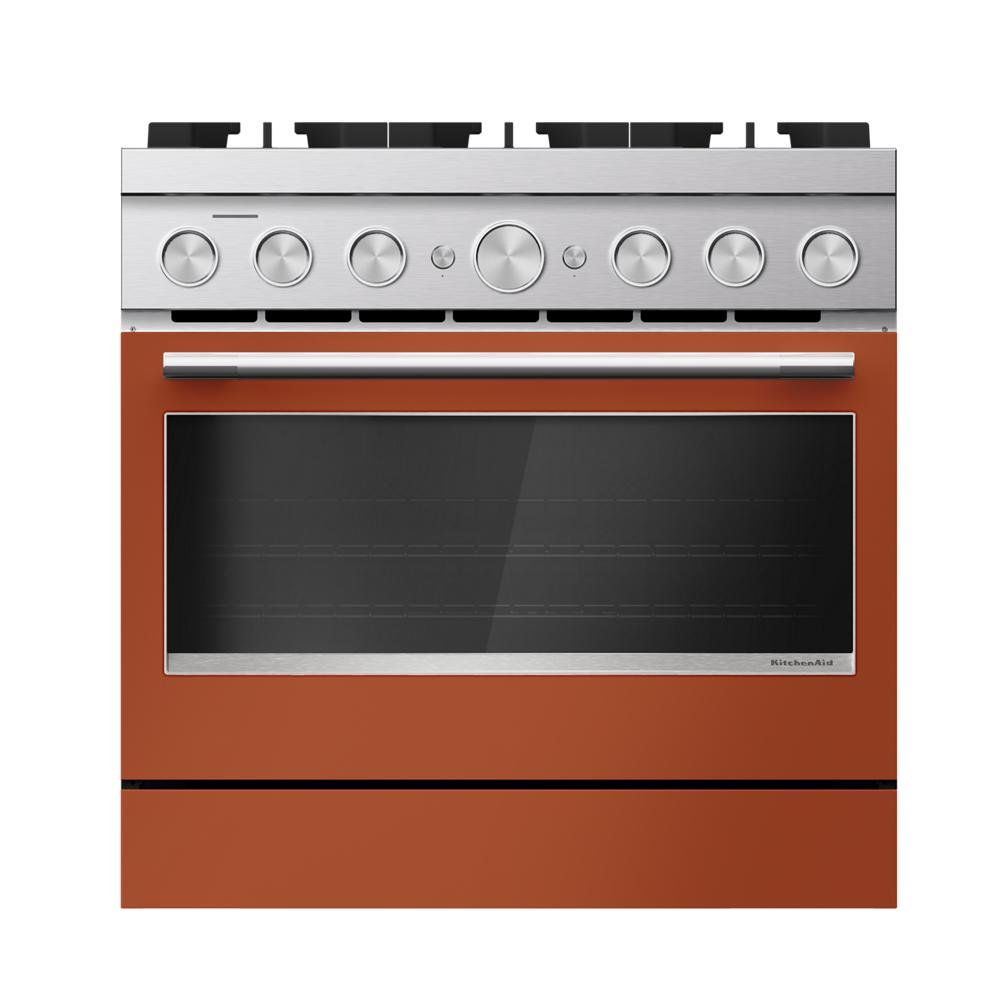 KitchenAid 36-Inch 6 Burner Commercial-Style Dual Fuel Range with No Preheat Air Fry Mode