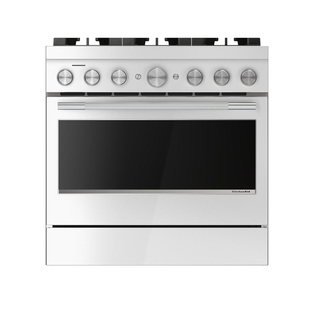 KitchenAid 36-Inch 6 Burner Commercial-Style Dual Fuel Range with No Preheat Air Fry Mode