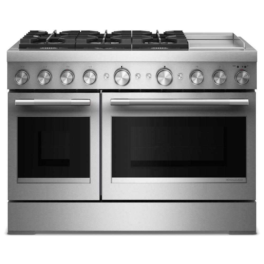 KitchenAid 48-Inch 6 Burner Commercial-Style Dual Fuel Range with Griddle