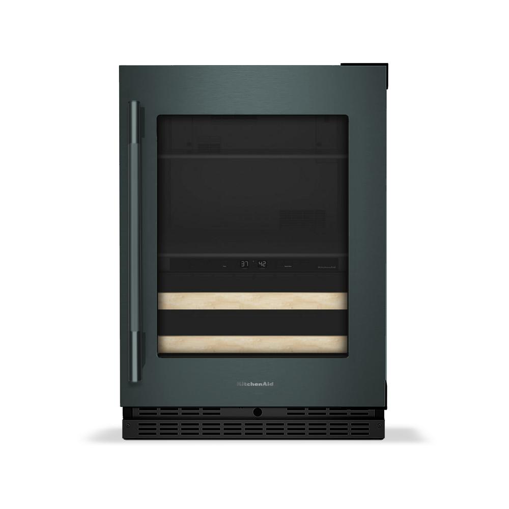 KitchenAid 24" Beverage Center with Glass Door and Wood-Front Racks