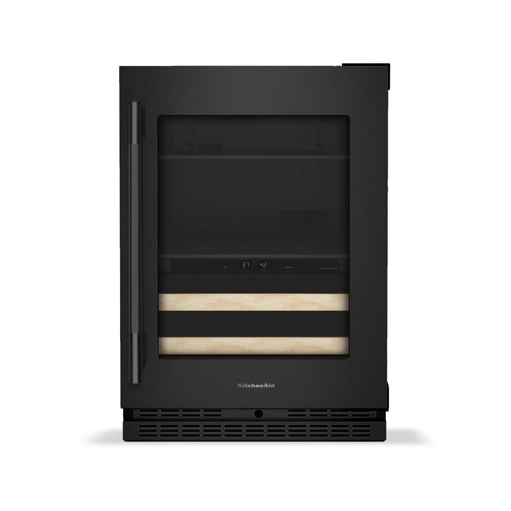 KitchenAid 24" Beverage Center with Glass Door and Wood-Front Racks