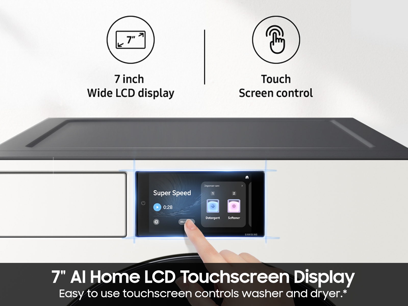 Model: WF90F53ADY | Samsung 5.3 cu. ft. Bespoke AI Ultra Capacity Front Load Washer with AI Home and AI OptiWash+ in Ivory