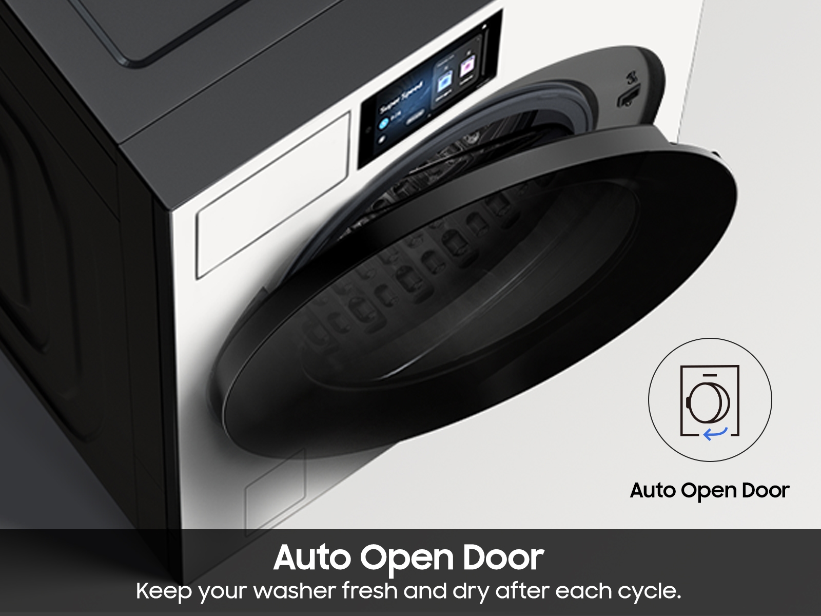 Model: WF90F53ADY | Samsung 5.3 cu. ft. Bespoke AI Ultra Capacity Front Load Washer with AI Home and AI OptiWash+ in Ivory
