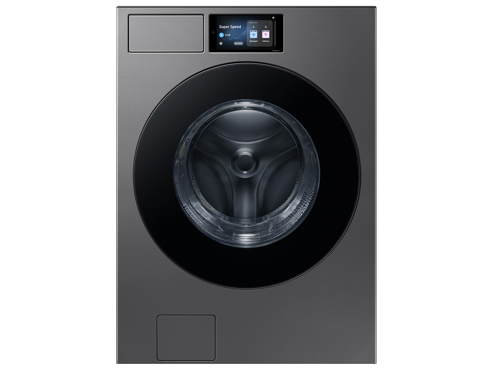 Samsung 5.3 cu. ft. Bespoke AI Ultra Capacity Front Load Washer with AI Home and AI OptiWash+ in Dark Steel