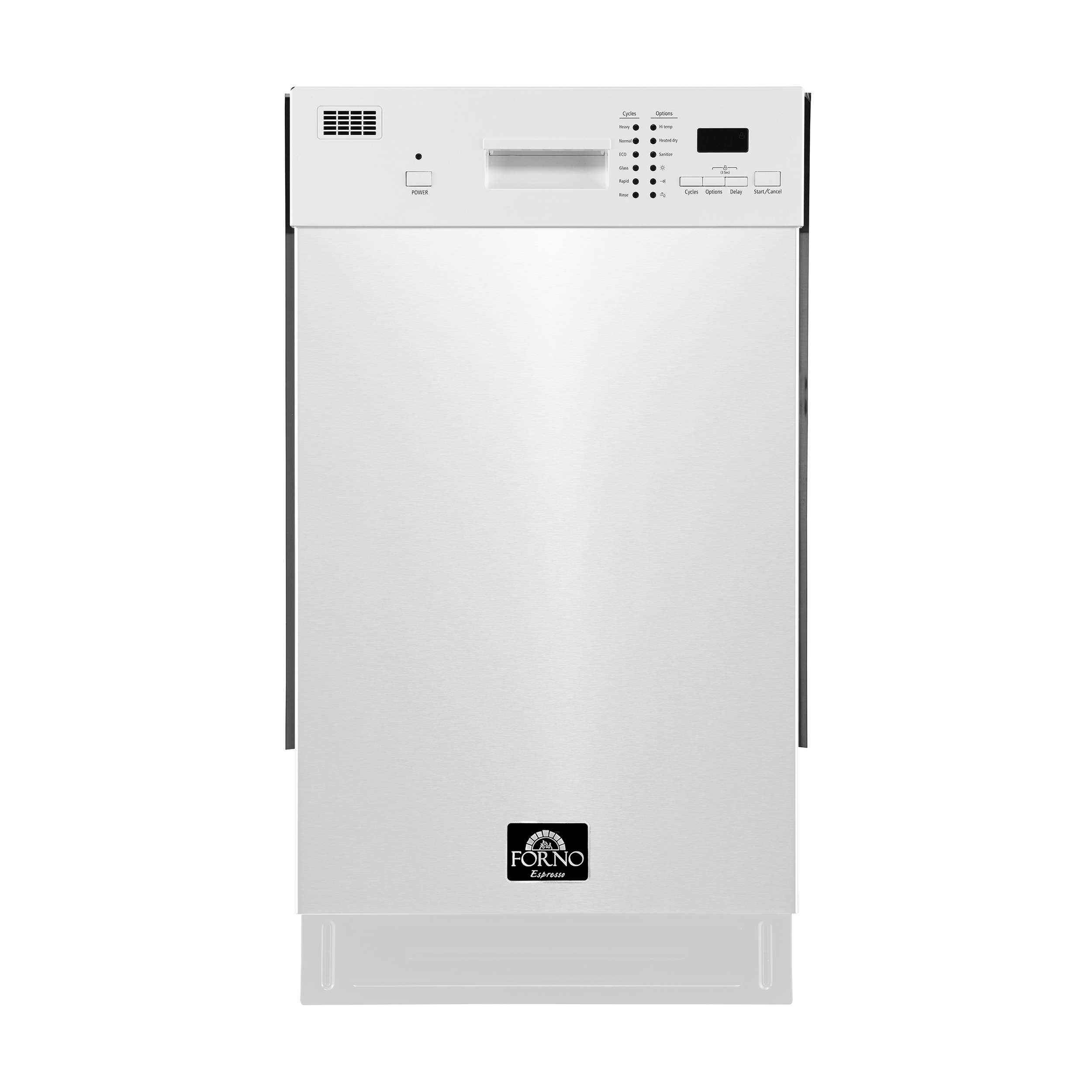 Forno Polo 18" Dishwasher in White, Front Control, 8 Place Settings, ENERGY STAR Certified, 52 dBa