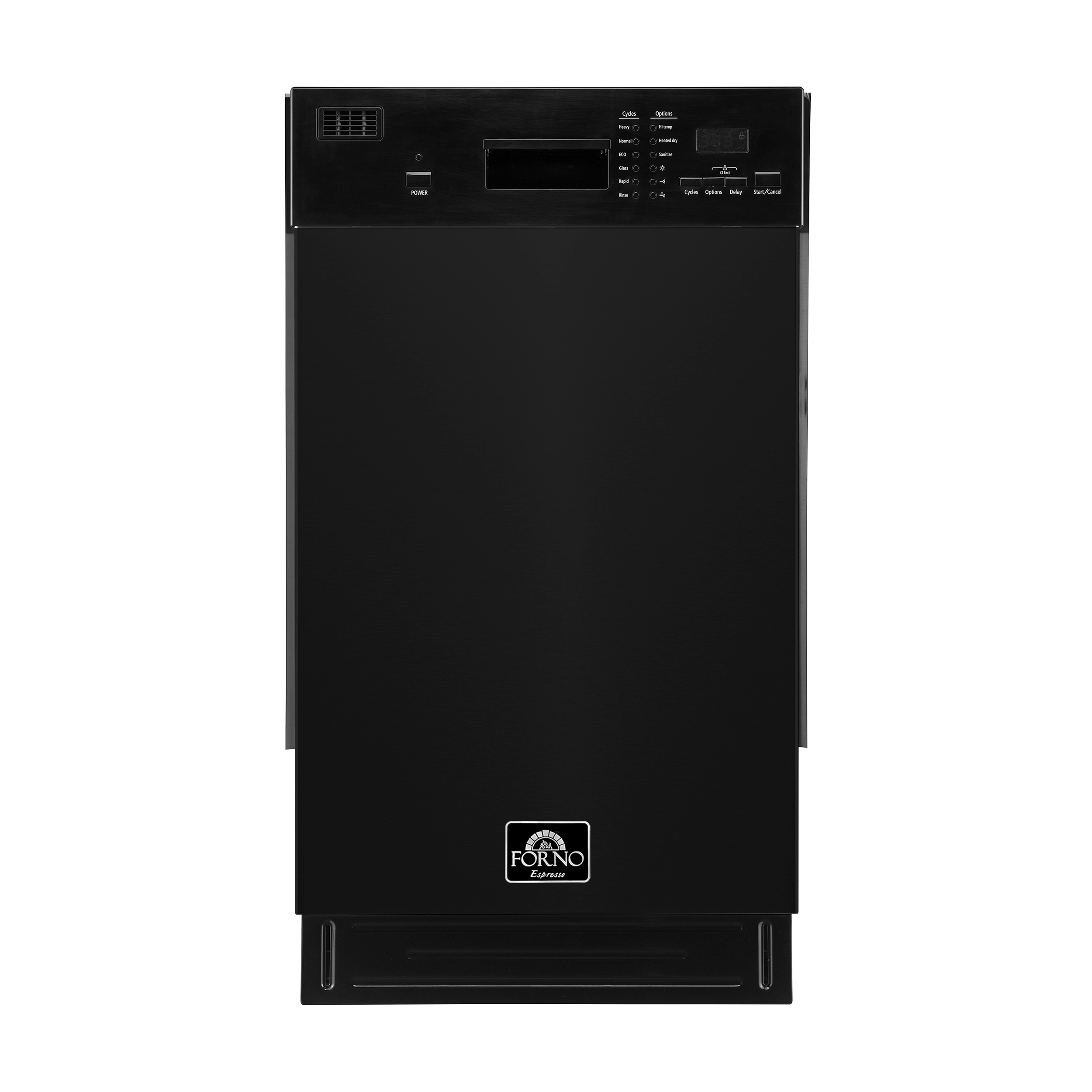Forno Polo 18" Dishwasher in Black, Front Control, 8 Place Settings, ENERGY STAR Certified, 52 dBa
