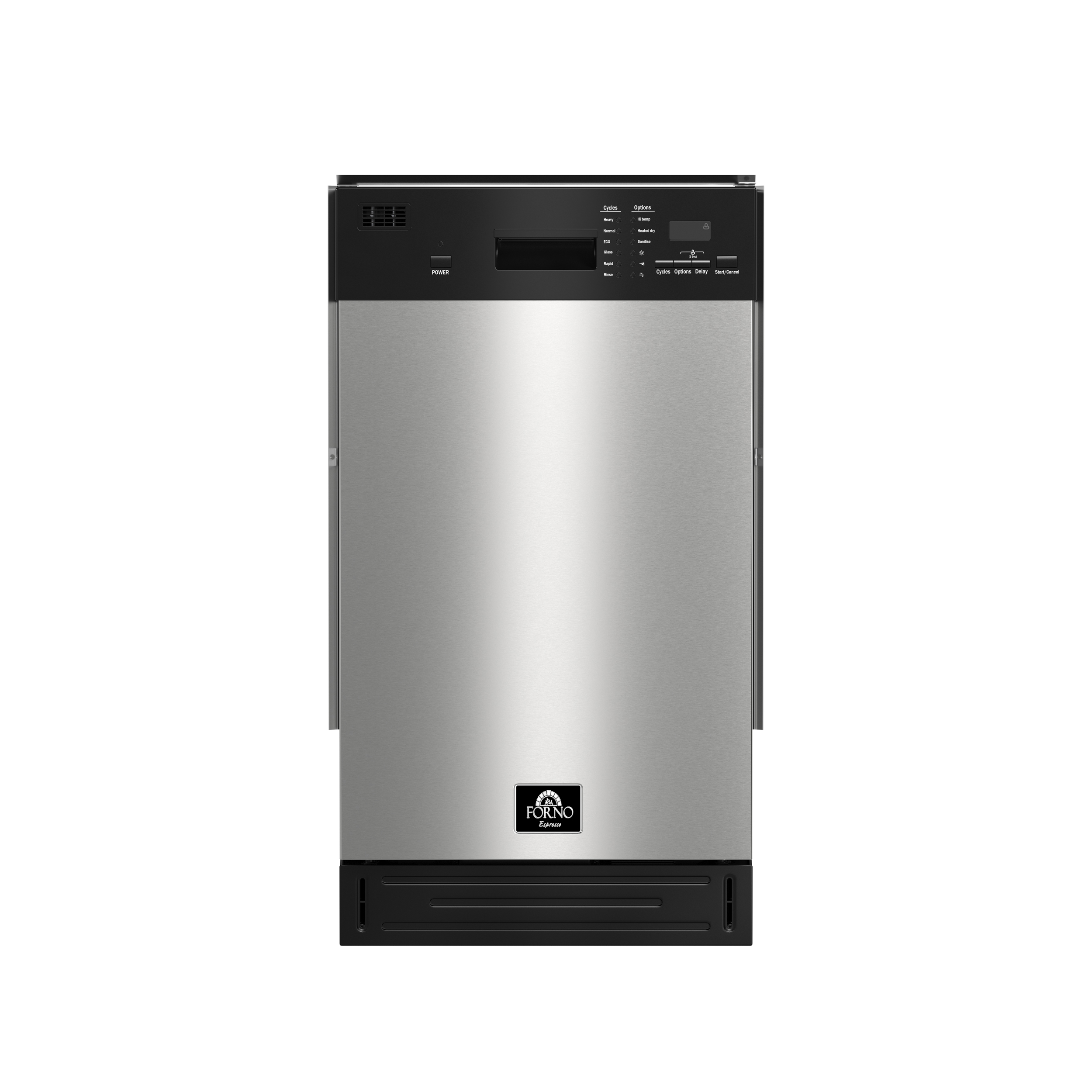 Forno Polo 18" Dishwasher Stainless-Steel, Front Control, 8 Place Settings, ENERGY STAR Certified, 52 dBa