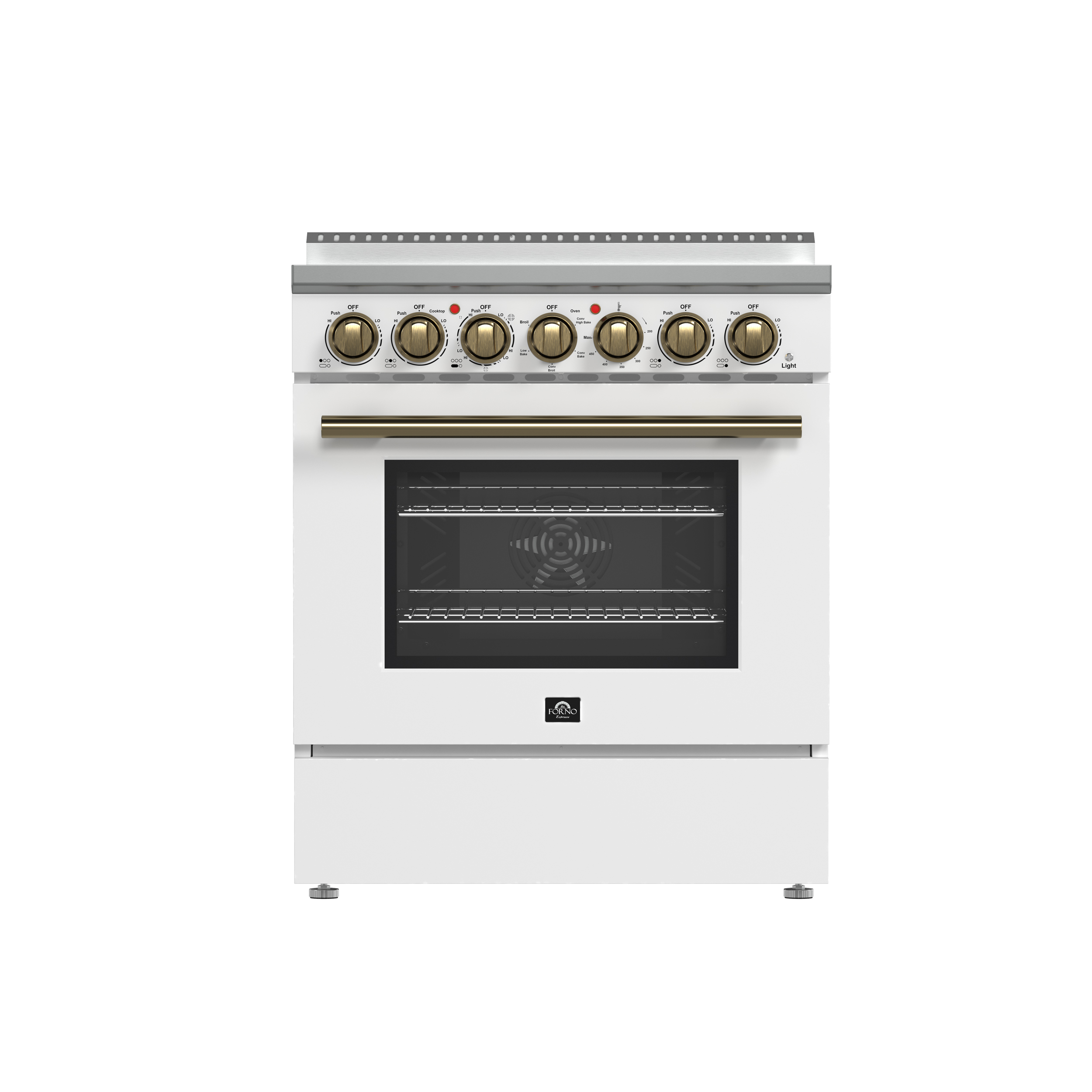 Forno Forno Paolo 30" Freestanding Electric Range in White, 4.38 cu.ft. True Convection Oven