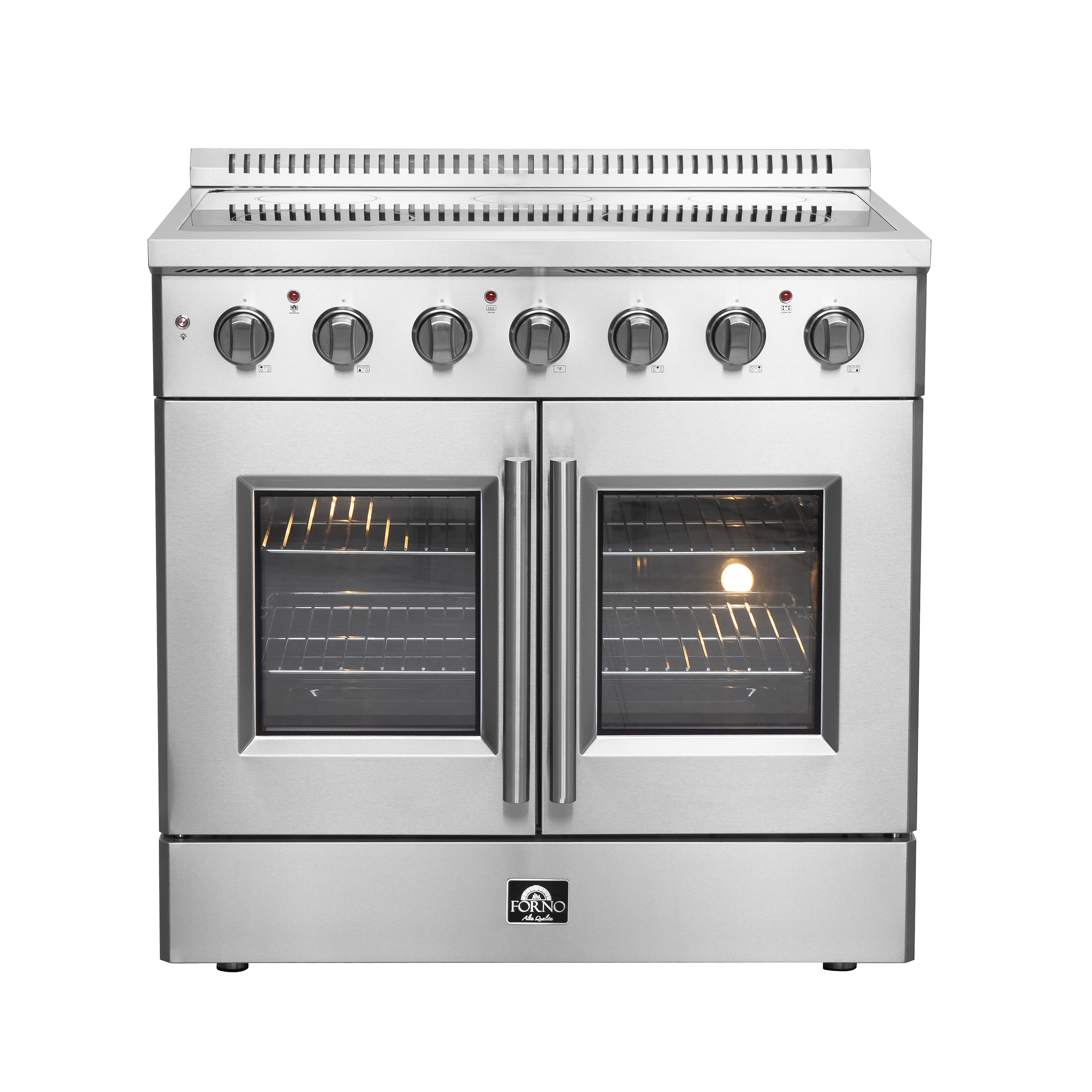 Forno Galiano 36-inch French Door Electric Range All Stainless Steel, 5 Elements, 5.36 cu.ft.