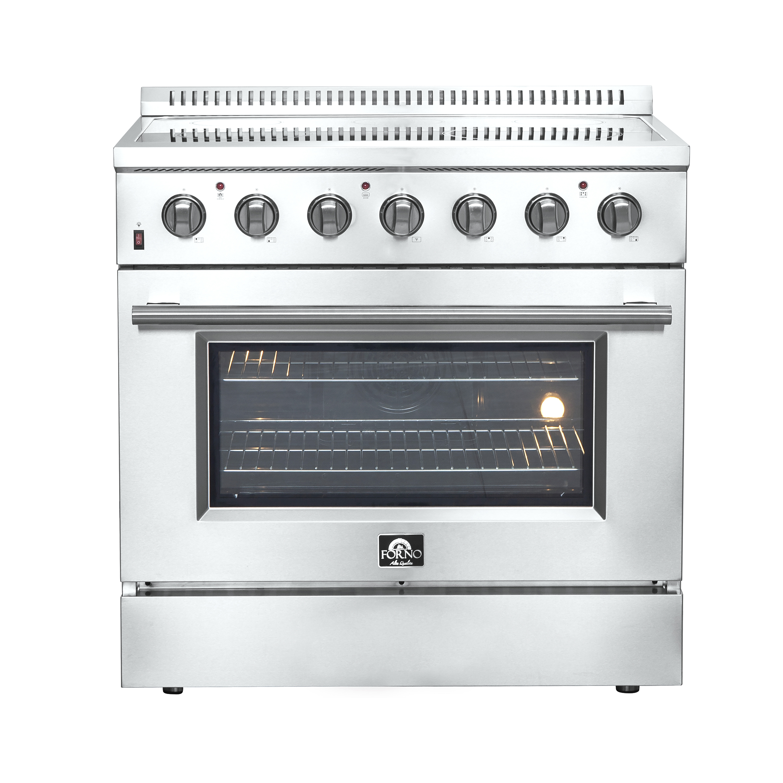 Forno Galiano 36-inch Electric Range Stainless Steel, 5 Elements, 5.36 cu.ft.with Air Fryer