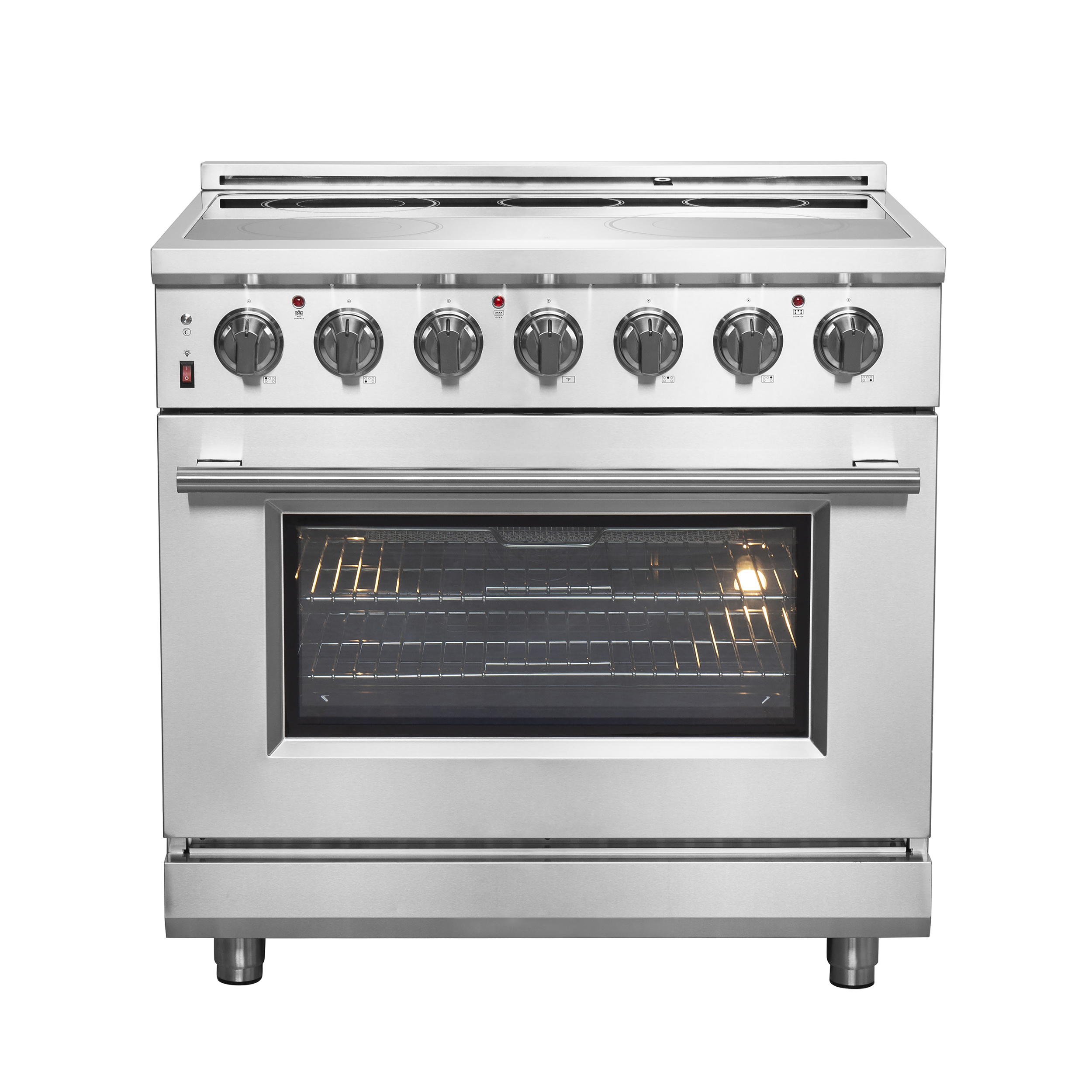 Forno Massimo 36-inch Freestanding Electric Range Stainless Steel, 5 Elements, 5.36  cu.ft.with Air Fryer