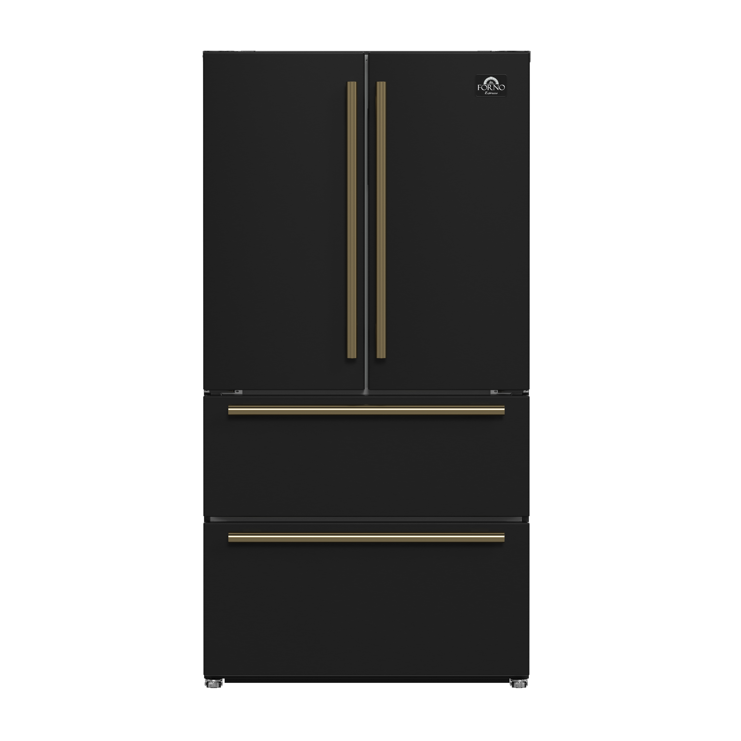 Forno Espresso Moena 36-inch French Door Refrigerator in Black, 19.2 cu.ft with Ice Maker