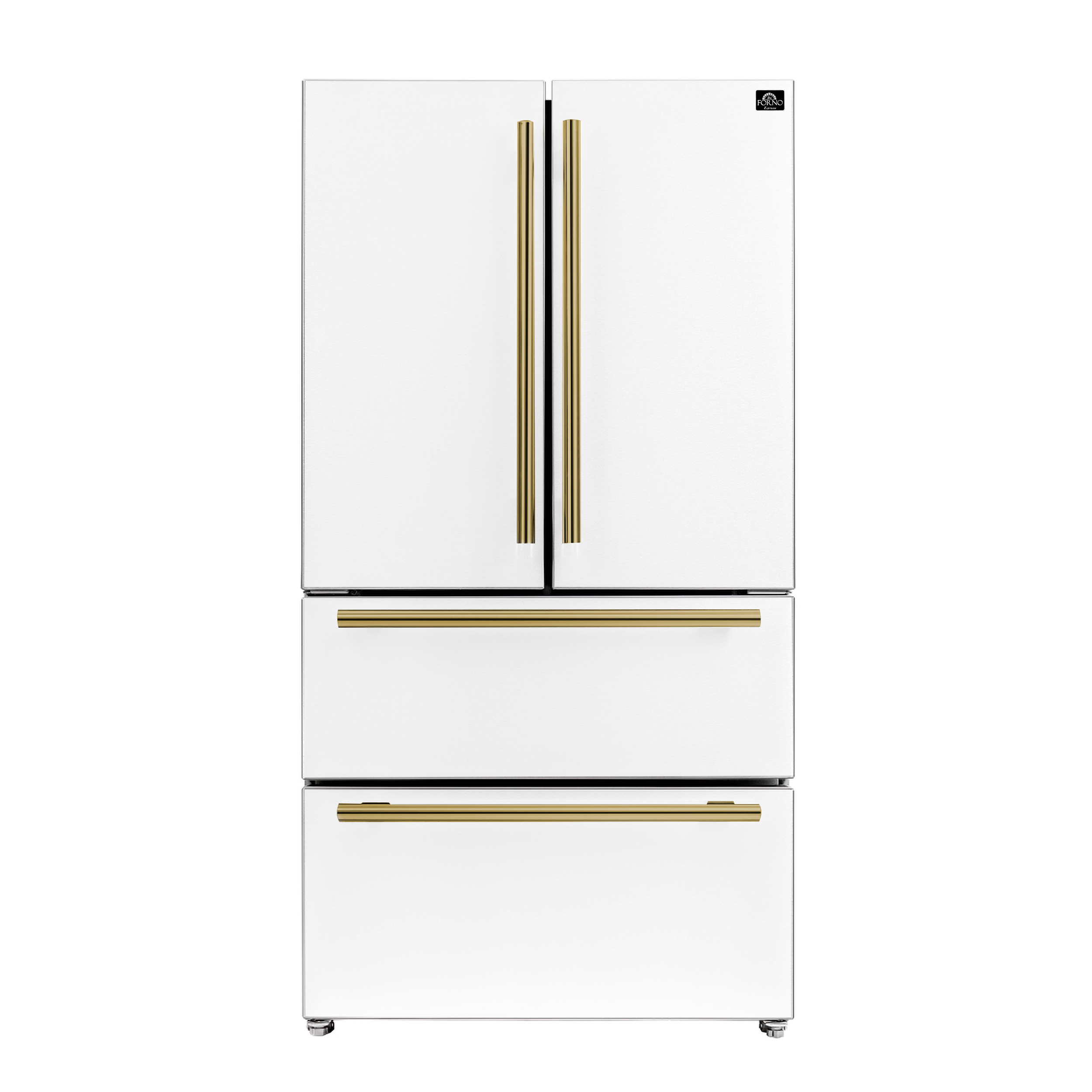 Forno Espresso Moena 36-inch French Door Refrigerator in White, 19.2 cu.ft with Ice Maker
