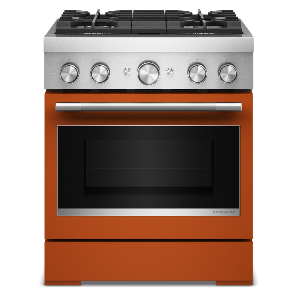 KitchenAid 30-Inch 4 Burner Commercial-Style Dual Fuel Range with No Preheat Air Fry Mode