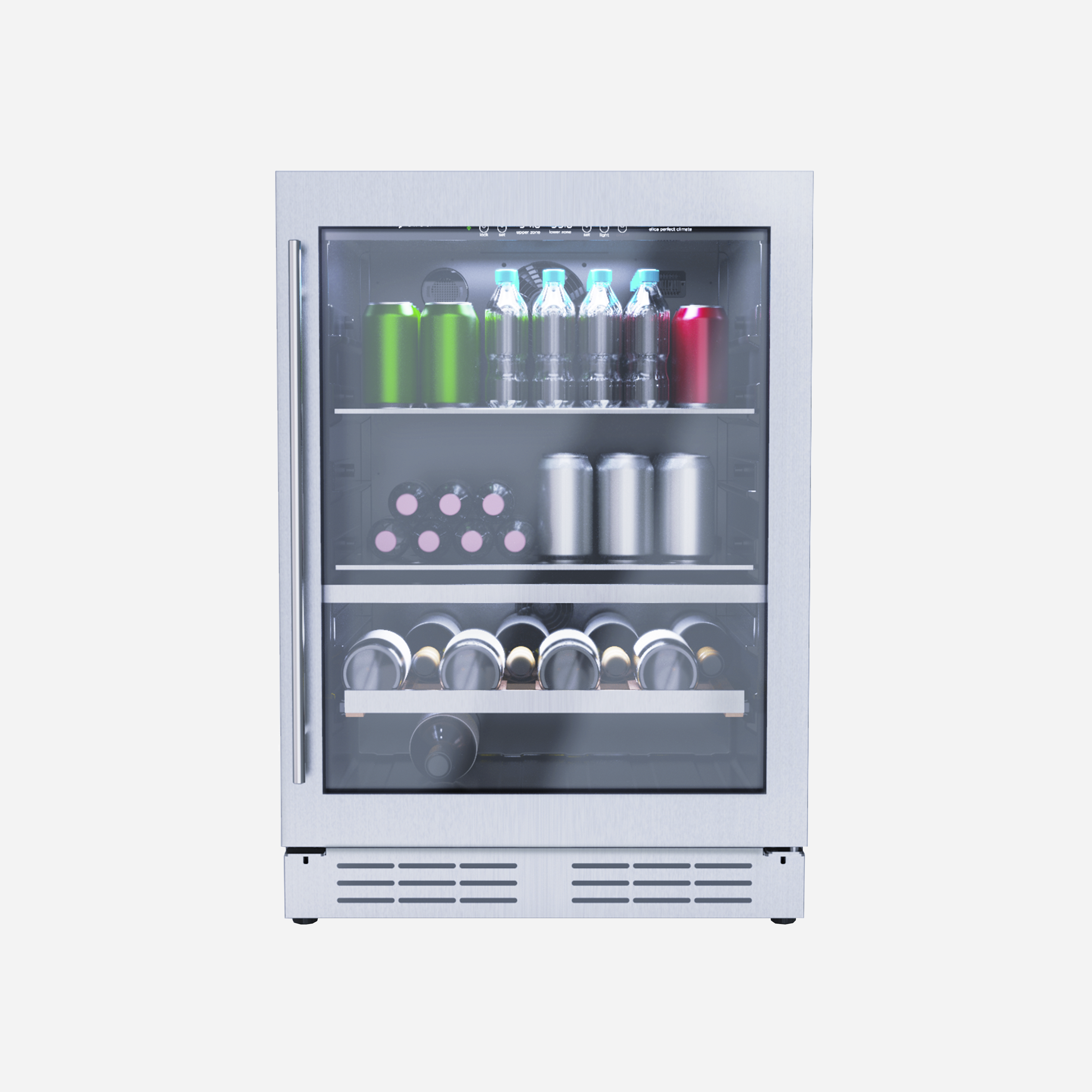 Elica Single Door, Dual Zone, Beverage and Wine Center, 23 7/16" W x 22 7/16" D x 33-34" H, 4.8 cu/ft