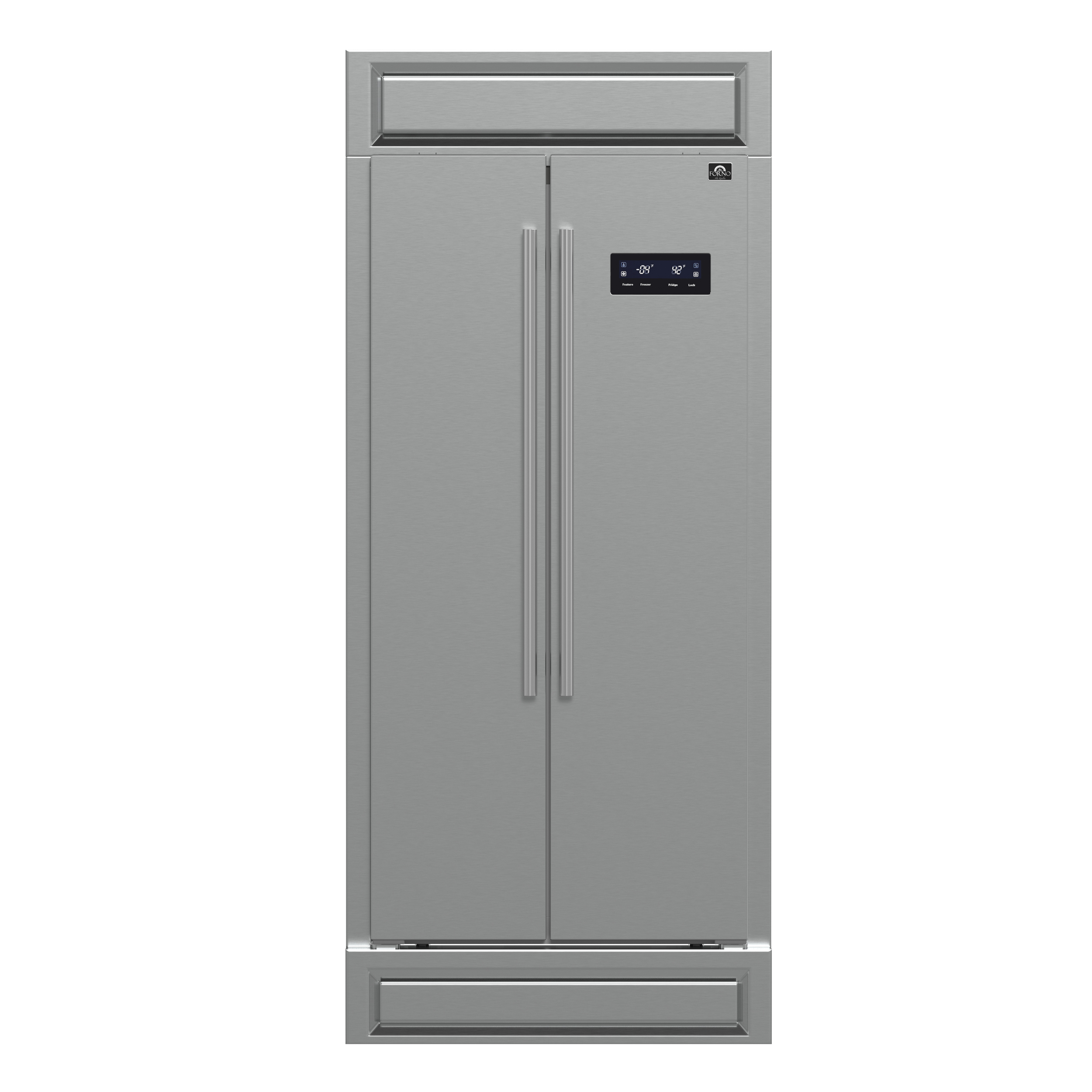Forno FORNO Salerno 33" Built-in Stainless Steel Refrigerator 15.6 cu. ft – With Modern Decorative Grill – 37" Wide