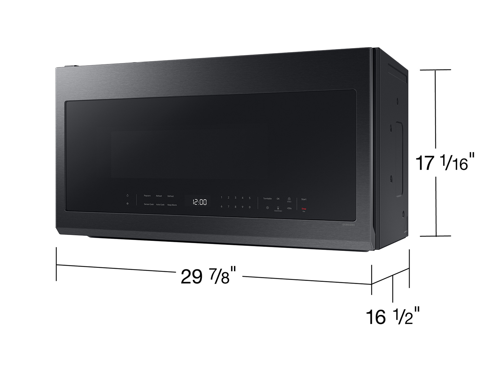 Model: ME21DG6300MT | Samsung 2.1 cu. ft. Over-the-Range Microwave with Wi-Fi in Matte Black Steel