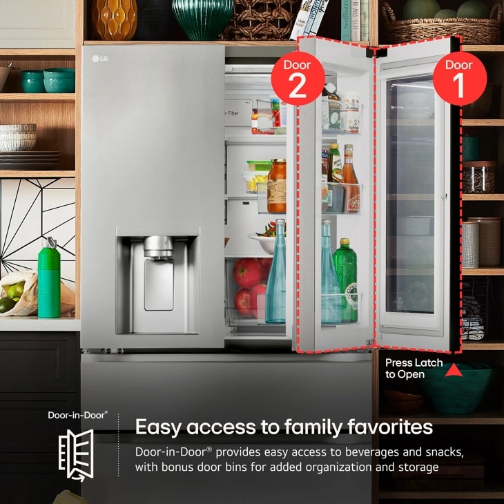 Model: LRFVS3006S | LG 30 cu. ft. Smart InstaView Door-in-Door Refrigerator with Craft Ice