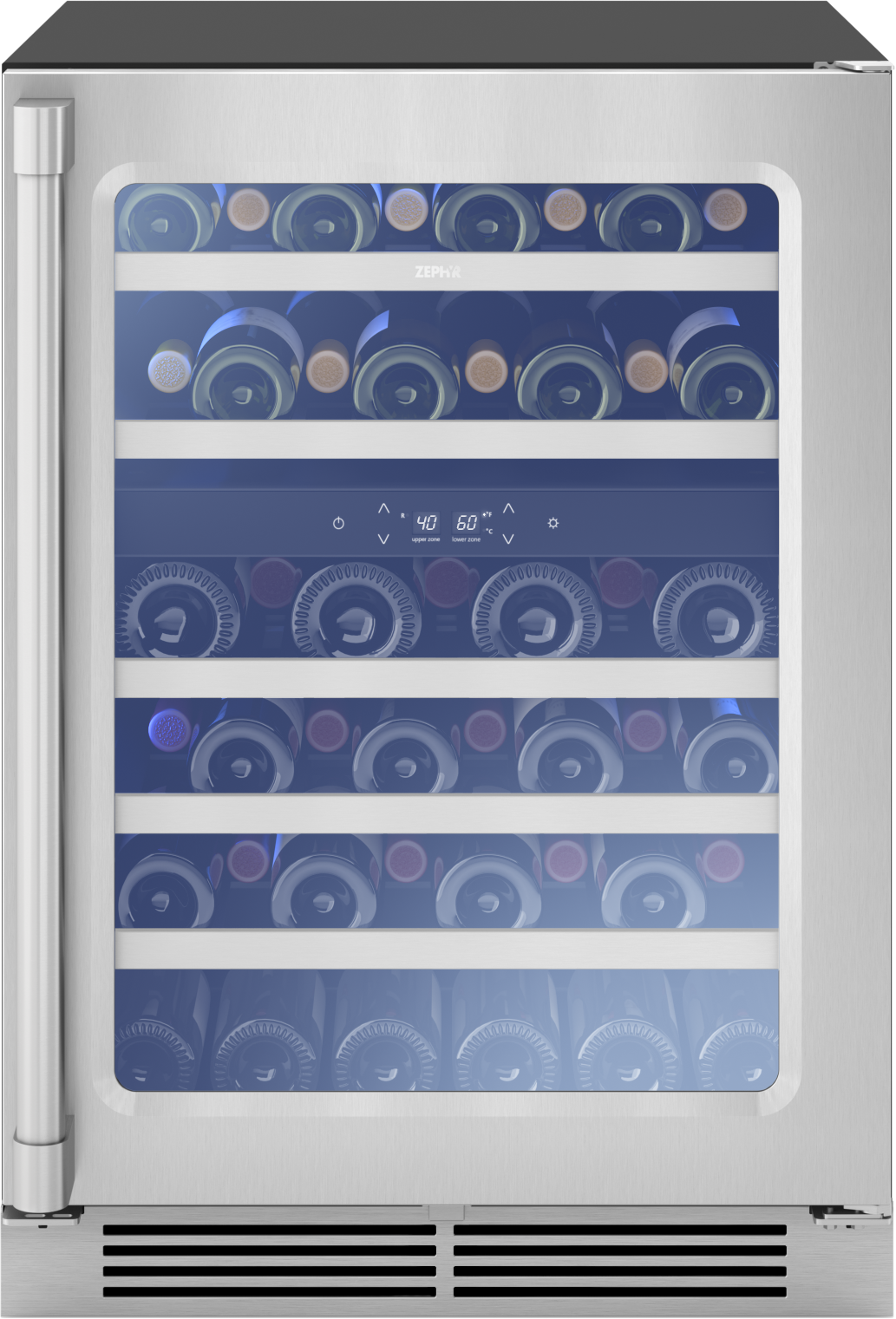 Zephyr Pro Wine Cooler 24", Reversible, Dual Zone