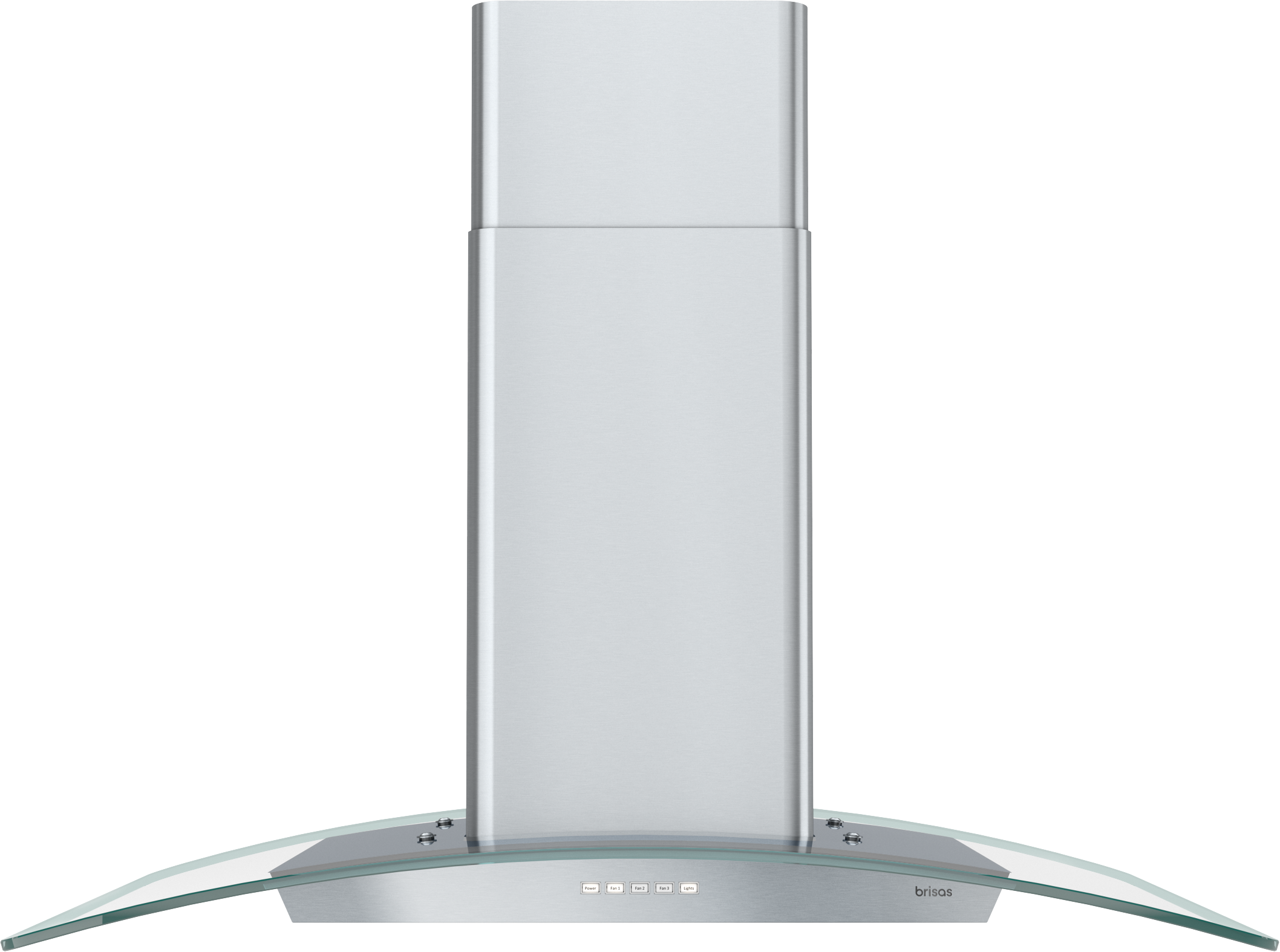 Zephyr Curved Glass Chimney Island Hood 36"  600 CFM 3 Speed ACT