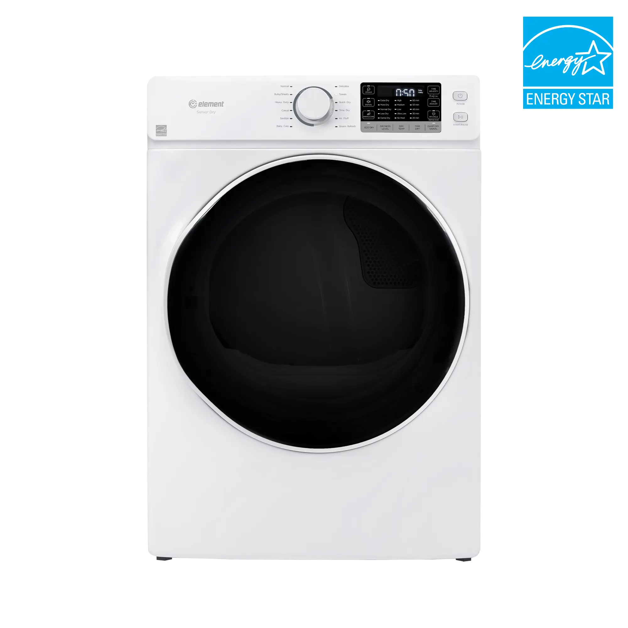 Element Element Electronics 8.0 cu. ft. Front Load Gas Dryer - White (EFD8027GBW)