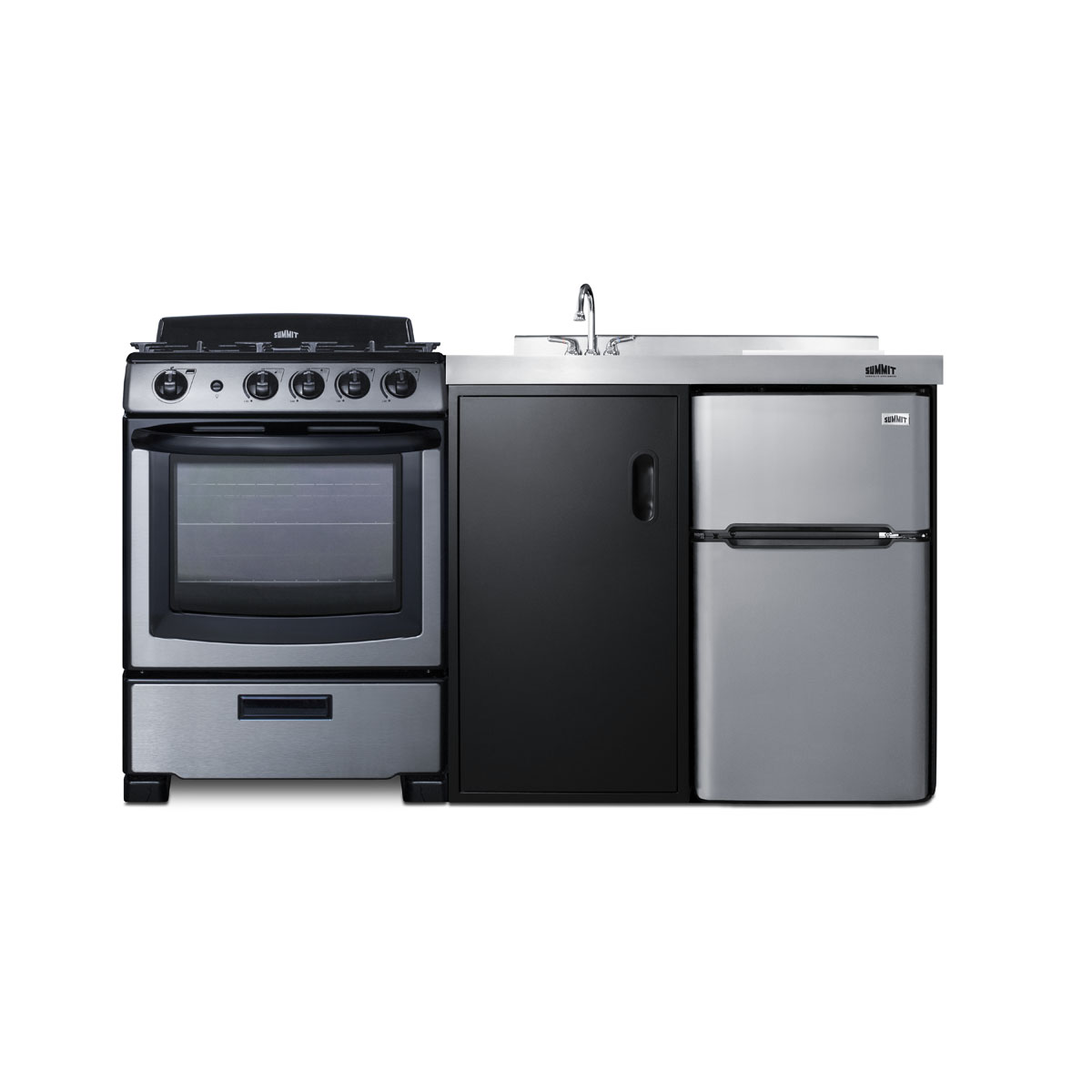 Summit 63 Wide All-in-One Kitchenette with Gas Range