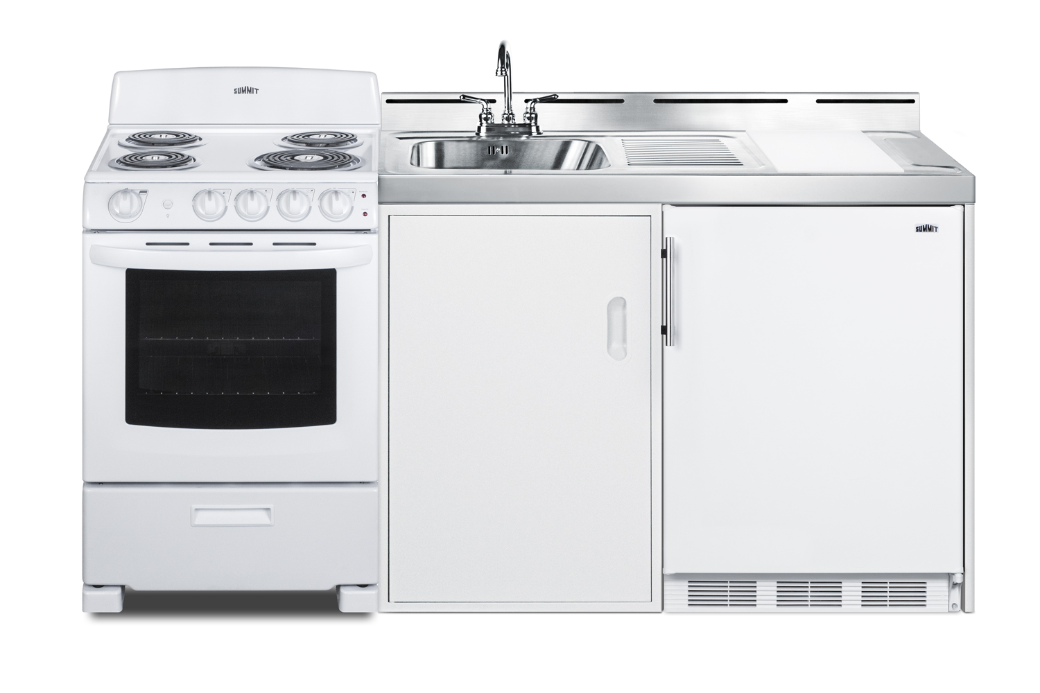 Summit 72 Wide All-in-One Kitchenette with Electric Coil Range