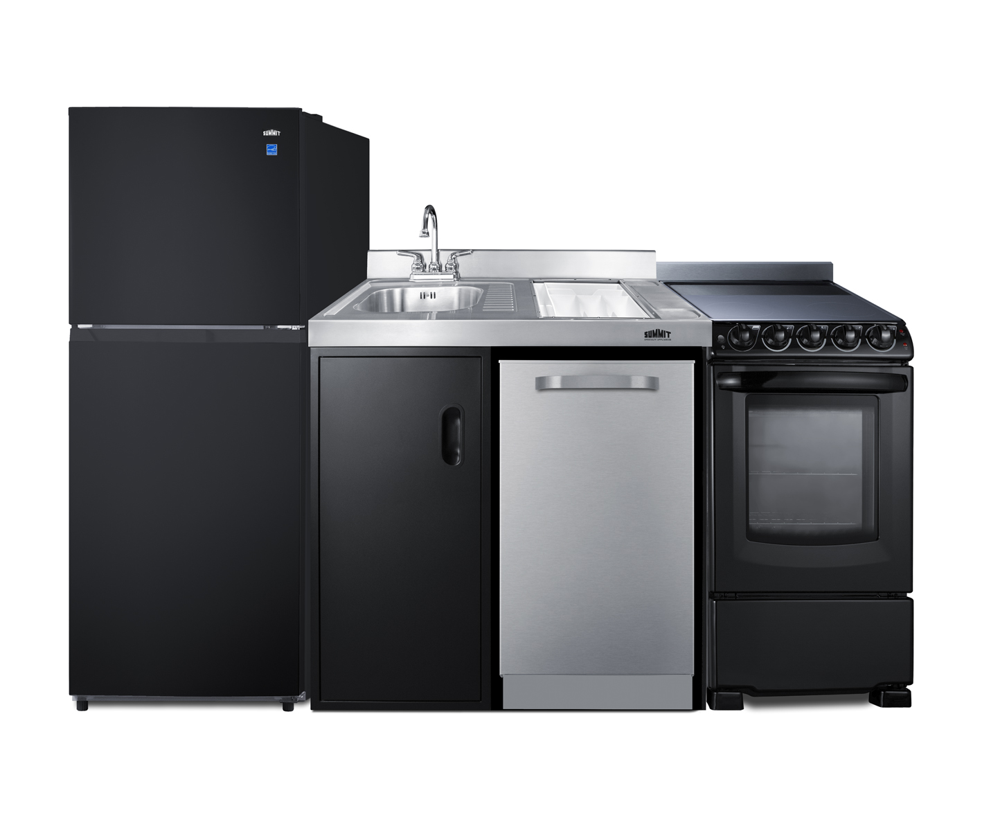 Summit 80 Wide All-In-One Kitchenette with Range and Dishwasher