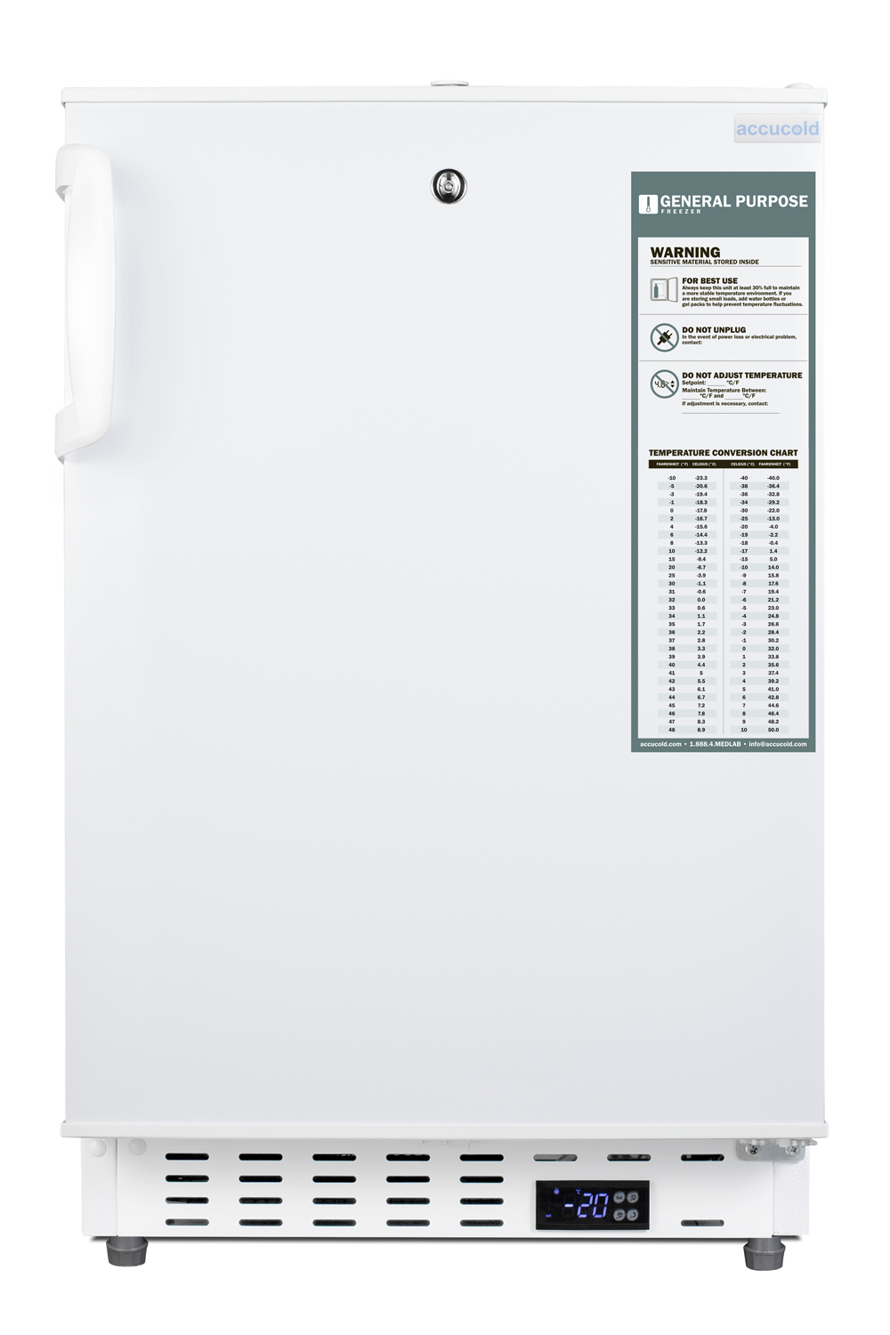 Summit 20 Wide Built-In Vaccine All-Freezer, ADA Compliant
