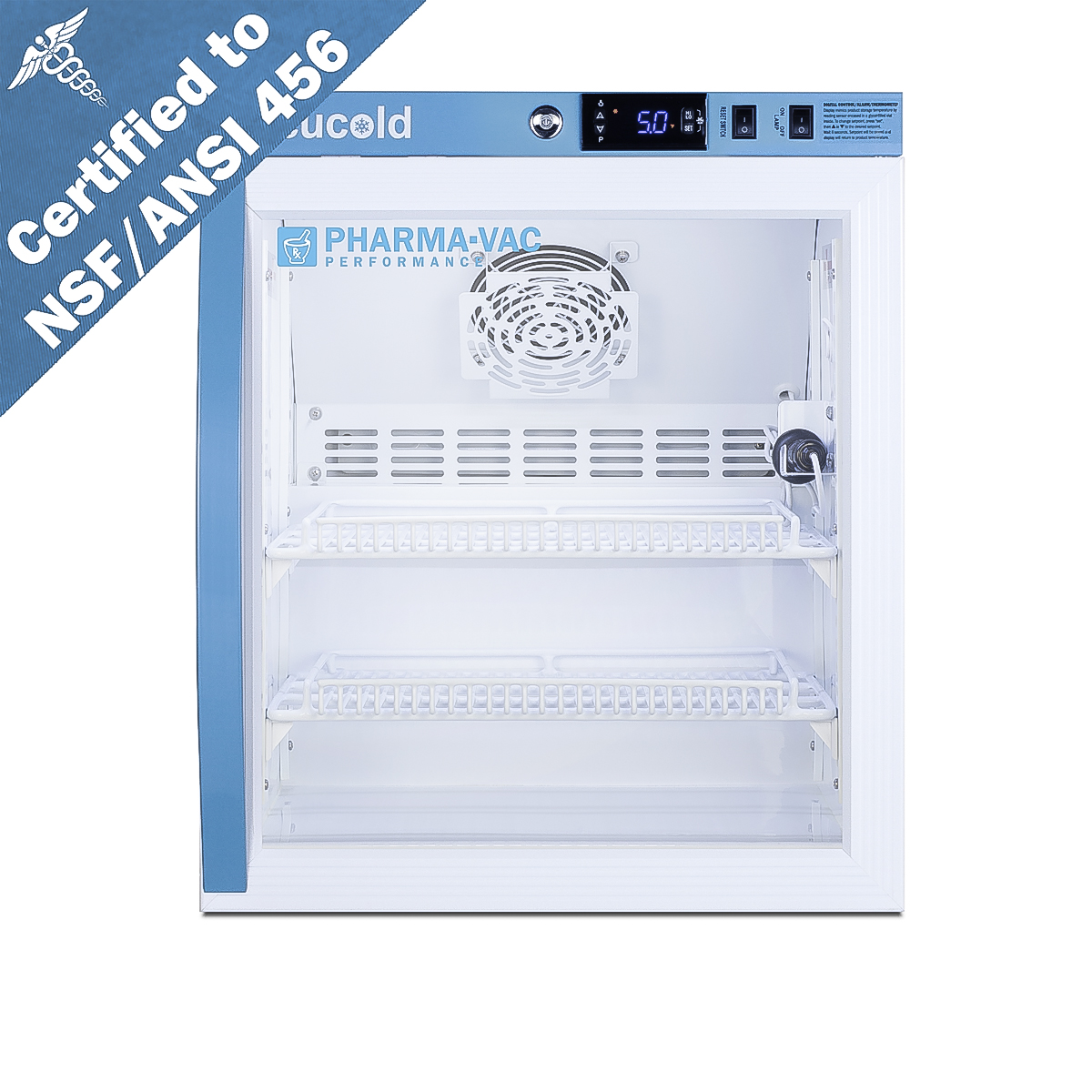 Summit 2 Cu.Ft. Compact Vaccine Refrigerator, Certified to NSF/ANSI 456 Vaccine Storage Standard