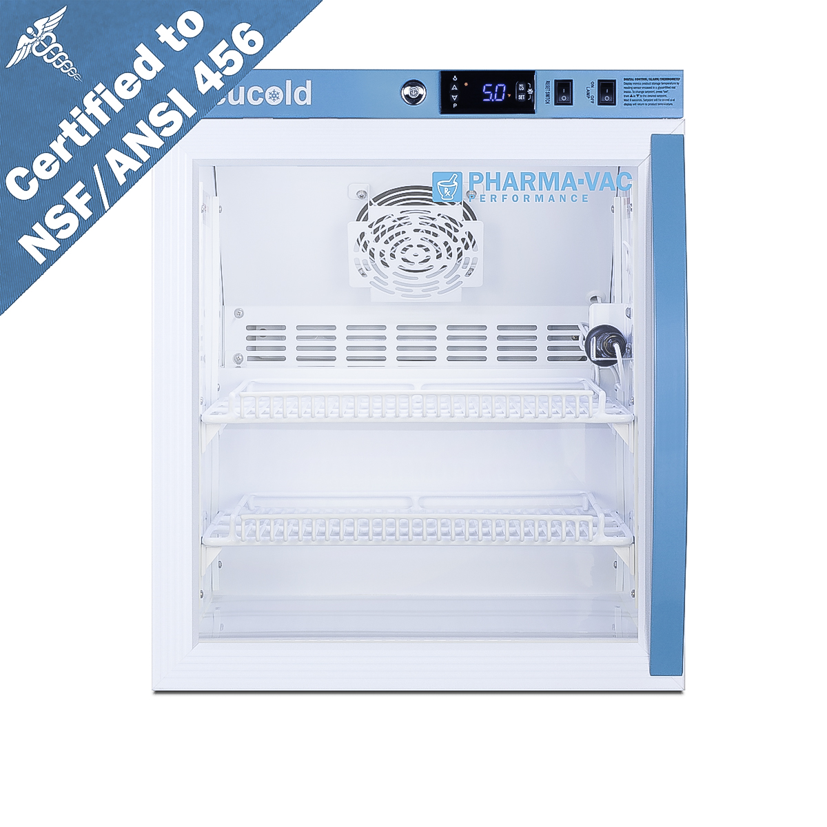 Summit 2 Cu.Ft. Compact Vaccine Refrigerator, Certified to NSF/ANSI 456 Vaccine Storage Standard