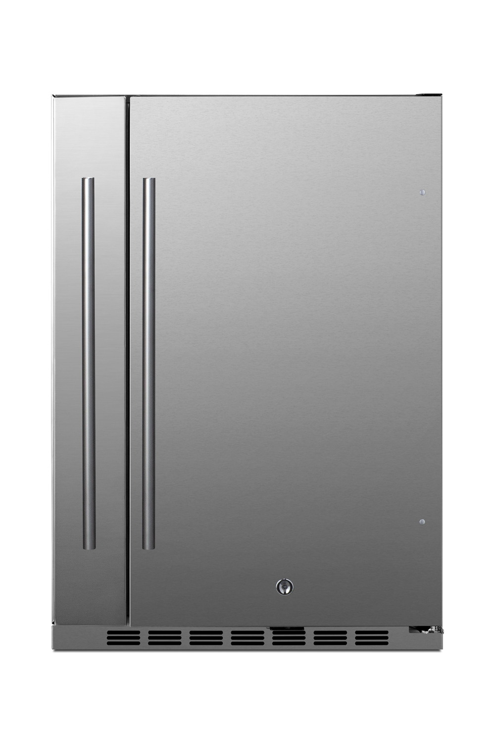 Summit Shallow Depth 24 Wide Outdoor Built-In All-Refrigerator With Slide-Out Storage Compartment