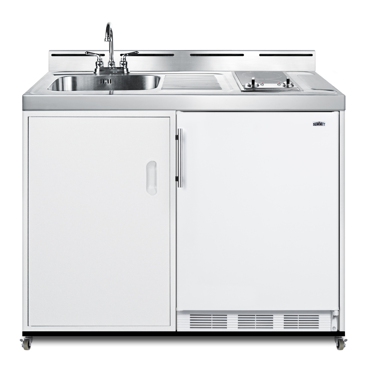 Summit 48 Wide Mobile All-In-One Kitchenette, No Plumbing Needed