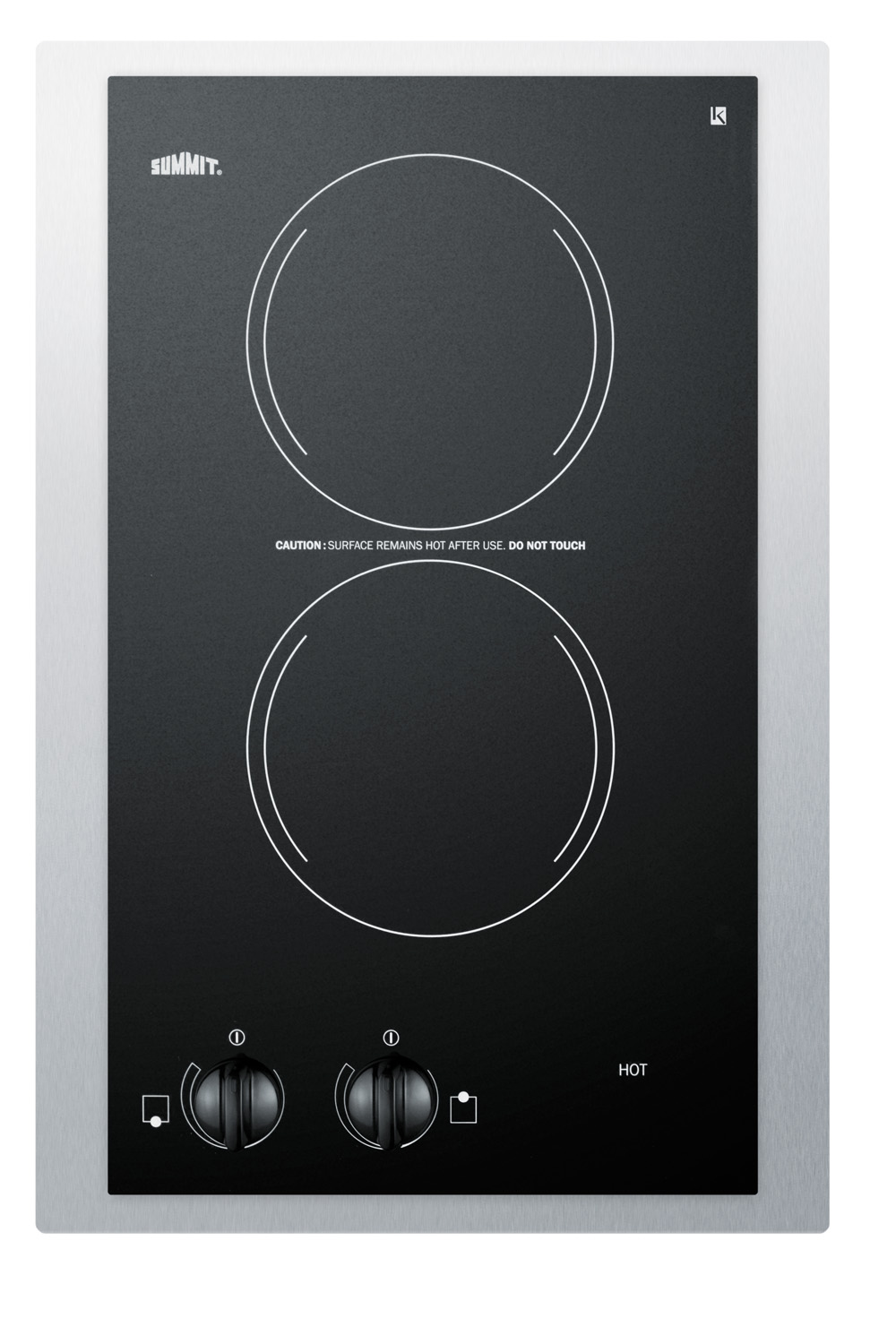Summit 15 Wide 230V 2-Burner Radiant Cooktop