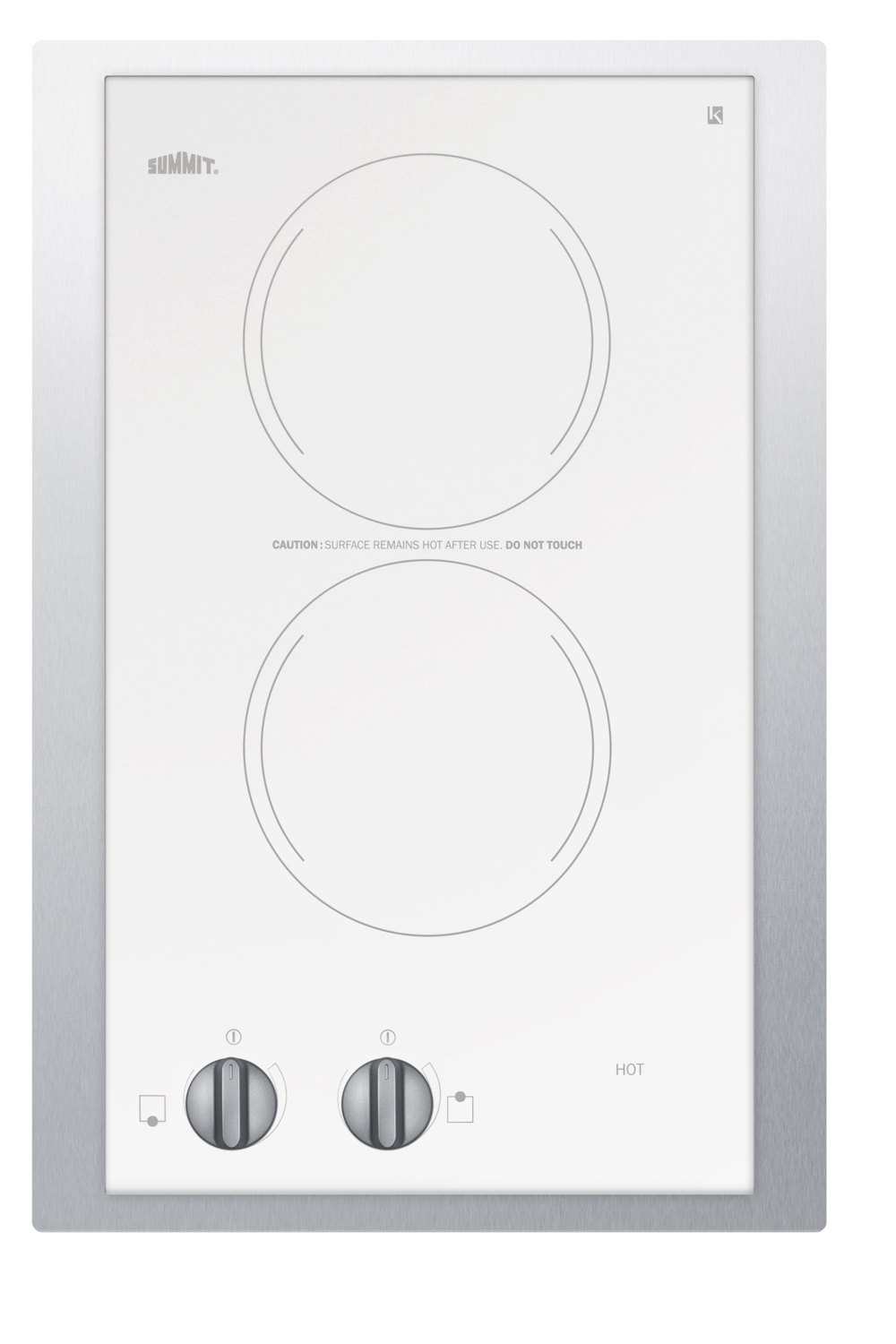 Summit 15 Wide 230V 2-Burner Radiant Cooktop