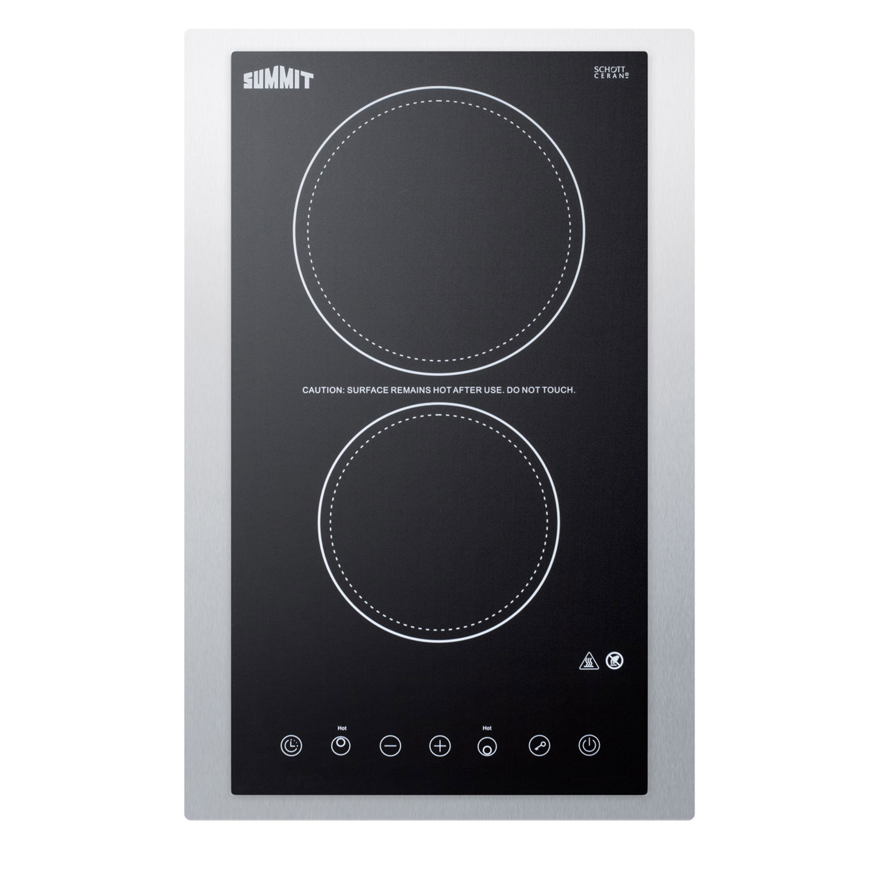 Summit 15 Wide 230V 2-Burner Radiant Cooktop