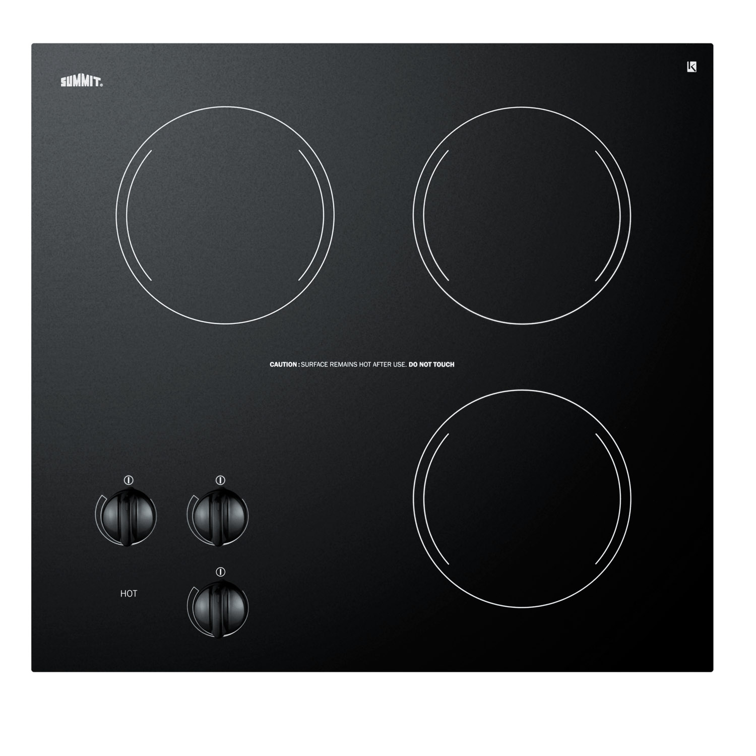 Summit 22 Wide 230V 3-Burner Radiant Cooktop