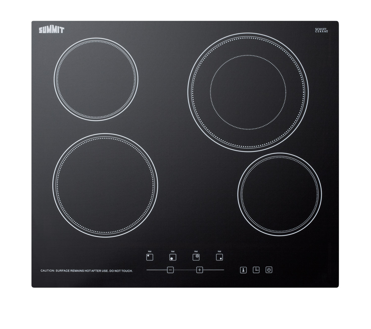 Summit 24 Wide 230V 4-Burner Radiant Cooktop
