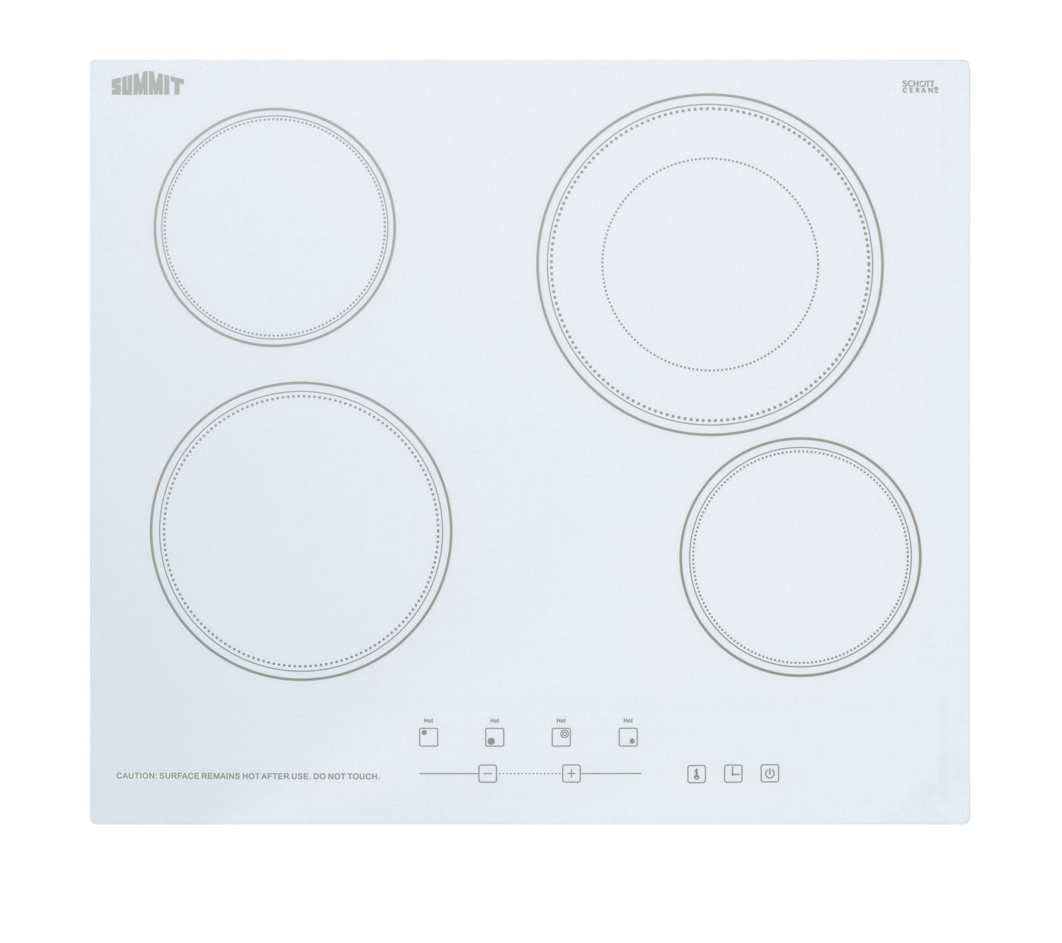 Summit 24 Wide 230V 4-Burner Radiant Cooktop