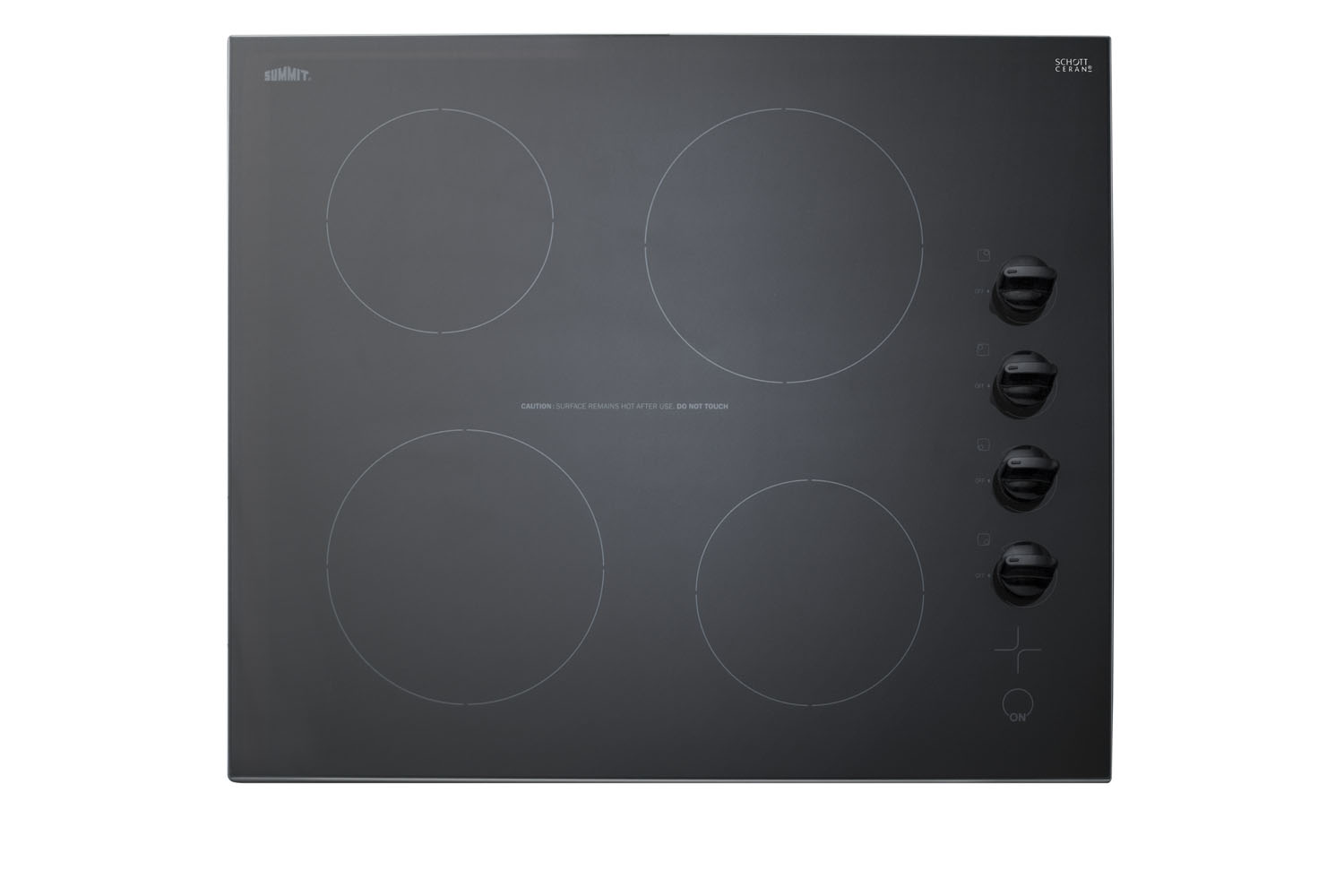 Summit 24 Wide 230V 4-Burner Radiant Cooktop