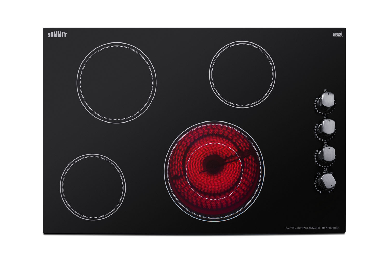 Summit 30 Wide 208-240V 4-Burner Radiant Cooktop